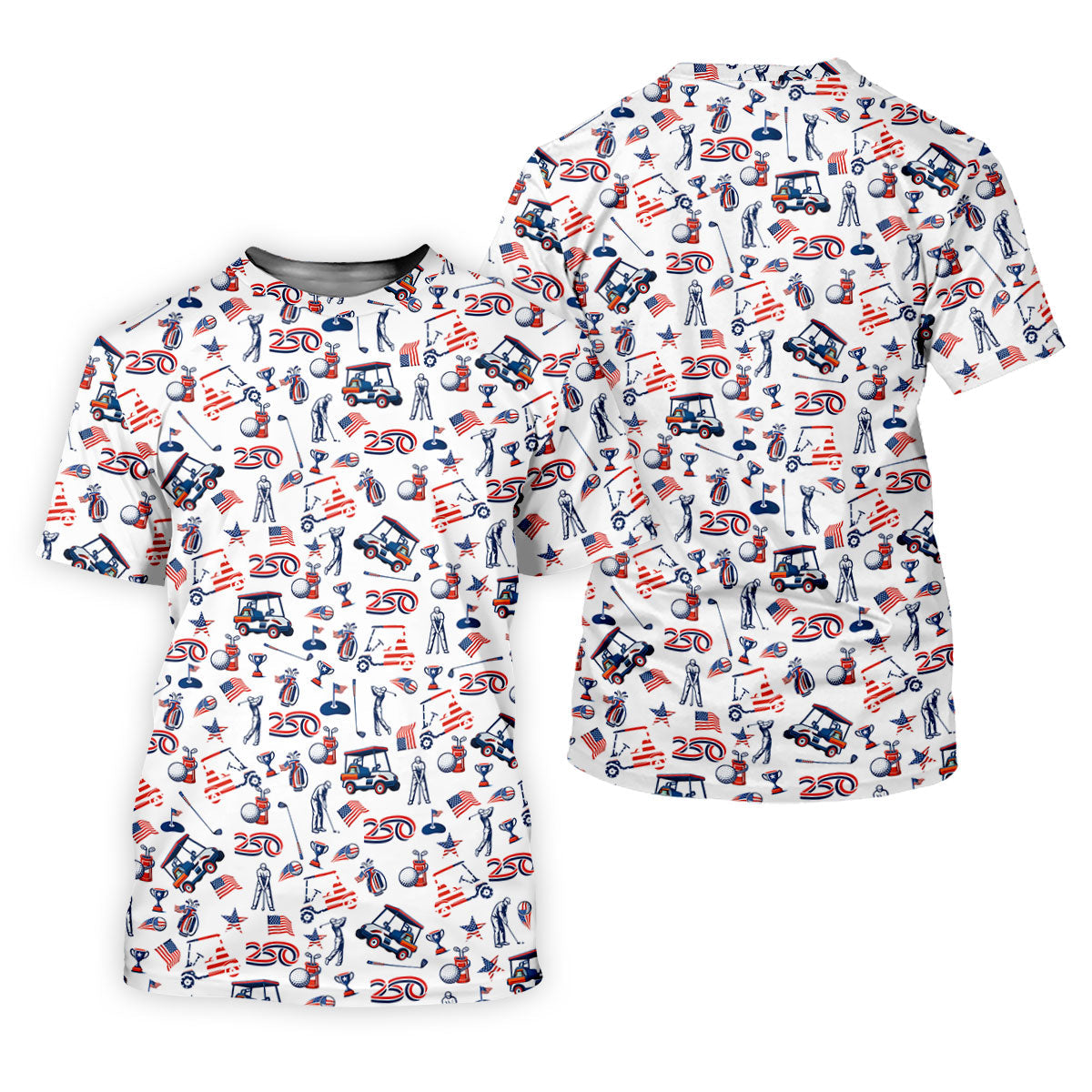 250th Anniversary US Flag Pattern Patriotic Golf Shirt, 4th Of July Women Golf Top, Ladies Golf Shirts