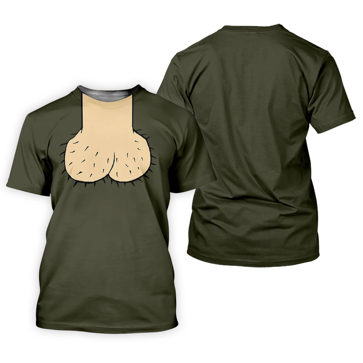 Olive Green Funny Dickhead Faux Chest Golf Shirt, Golf Tops For Women, Women’s Golf Apparel
