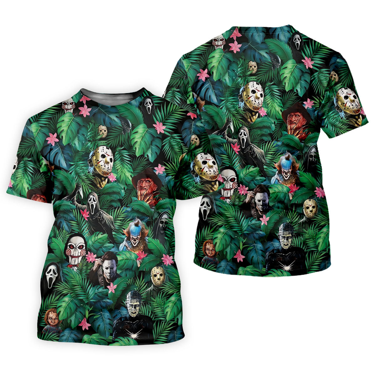 Tropical Horror Character Pattern Golf Polo Shirt, Womens Golf Polo, Ladies Golf Shirts