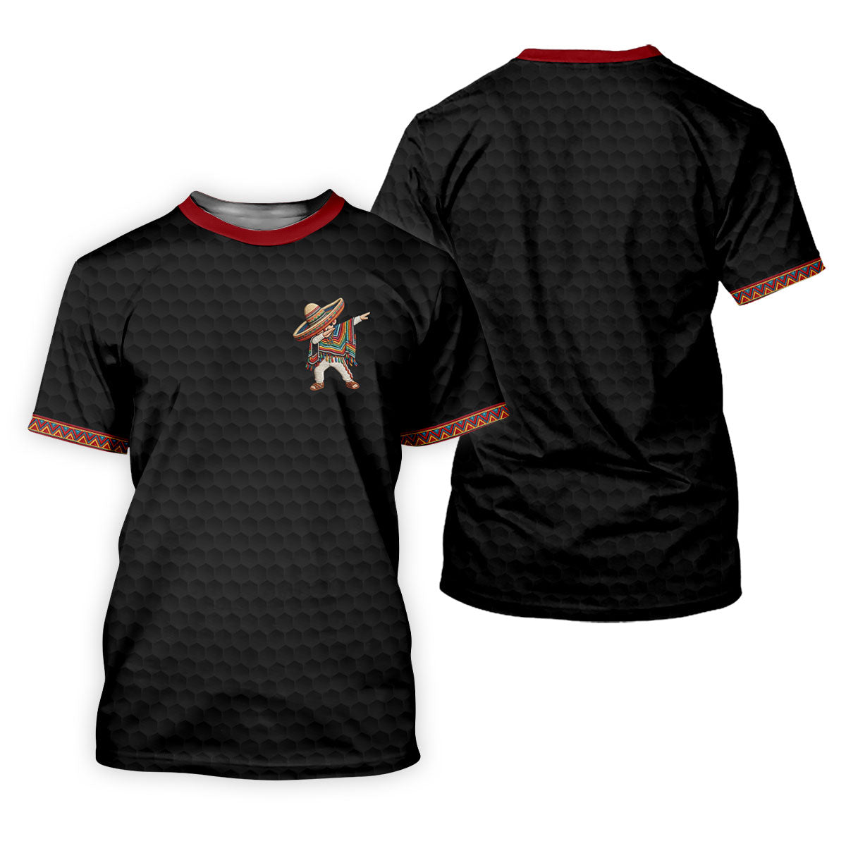 Cinco De Mayo Celebration Golf Ball Pattern Black Golf Shirt, Golf Shirt For Women