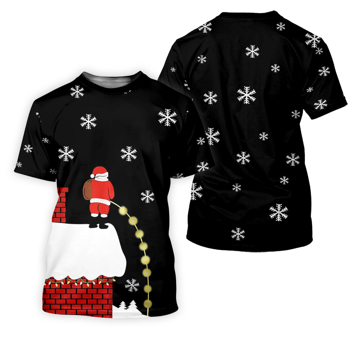 Santa Peeing Funny Christmas Golf Tops For Men, Christmas Golf Shirt, Men's Funny Golf Shirts
