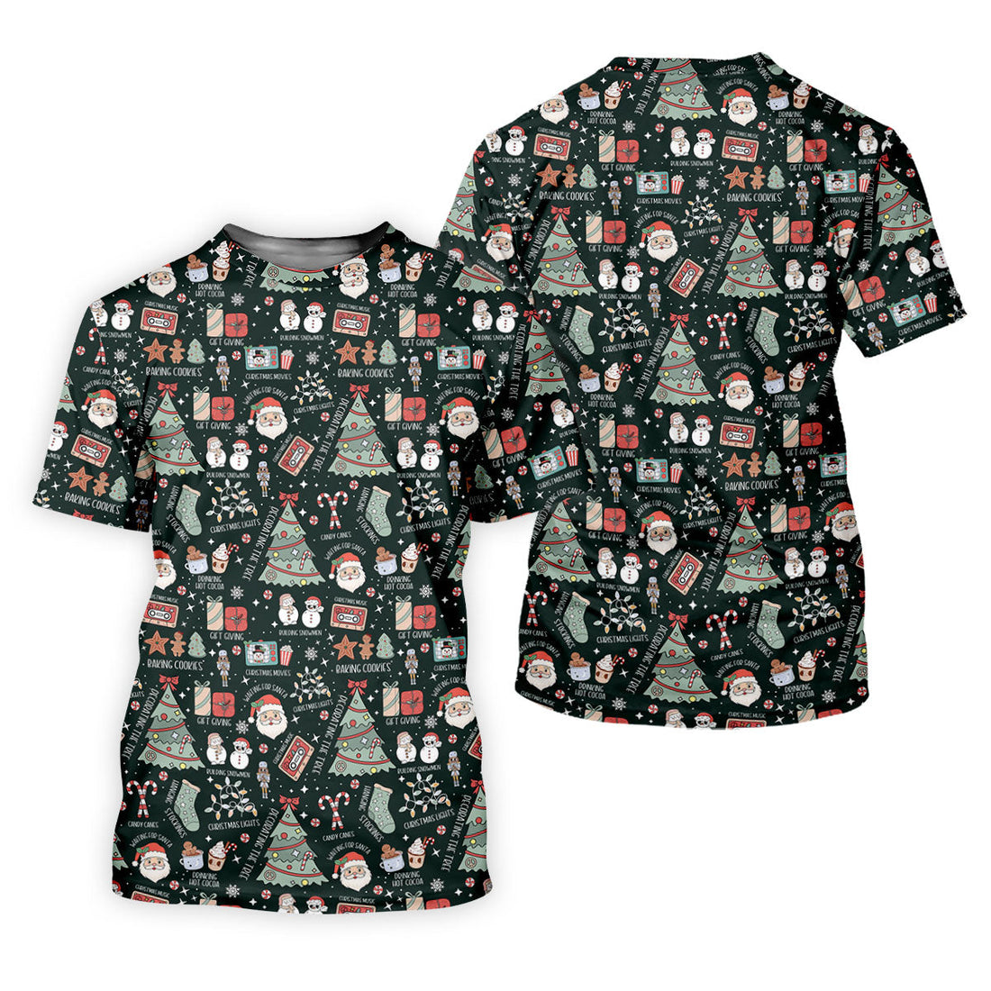 Cute Santa Claus Gift Green Women's Golf Tops, Christmas Golf Shirt, Golf Gift For Ladies