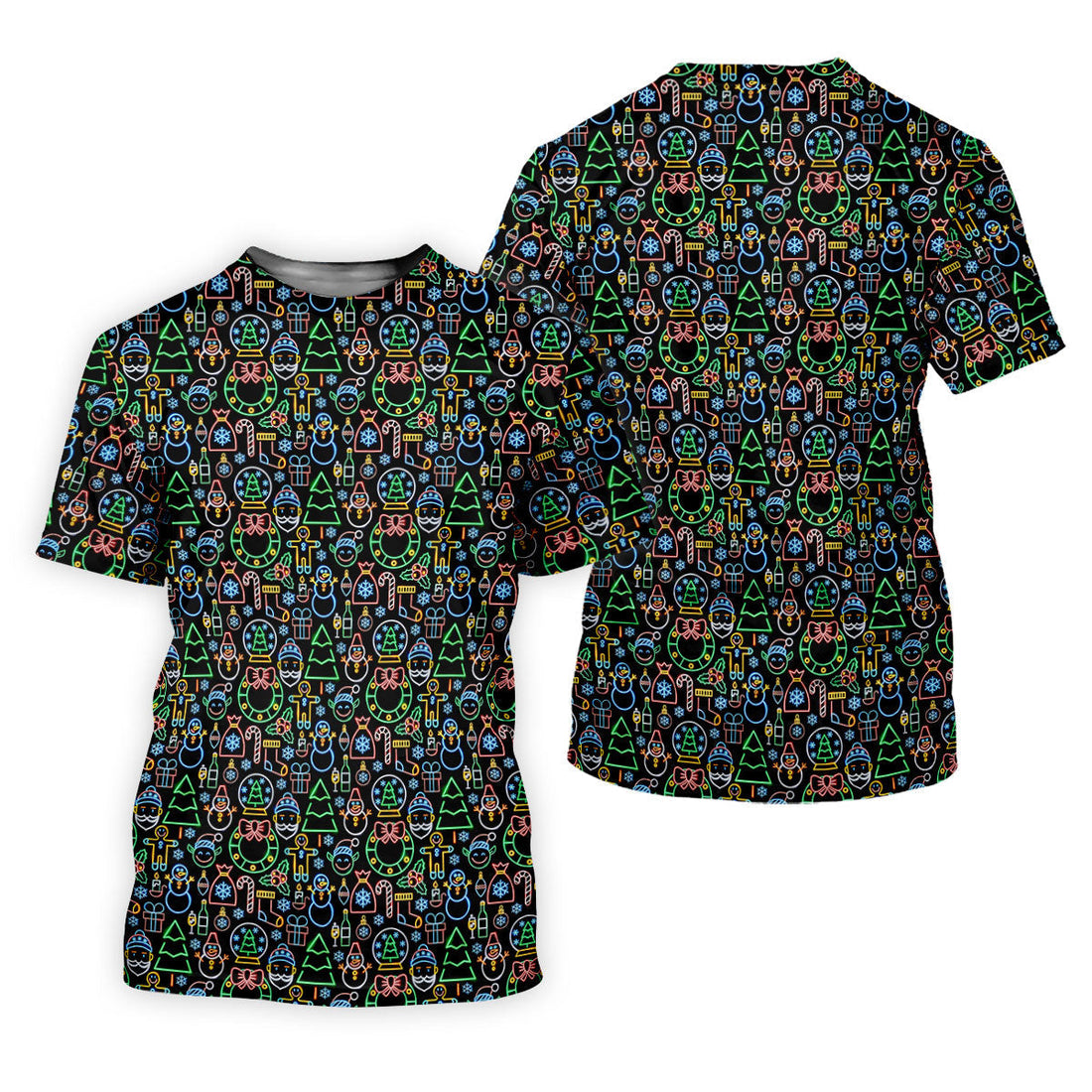 Neon Christmas Retro Style Women's Golf Tops, Christmas Golf Shirt, Ladies Golf Polos, Golf Gift For Ladies