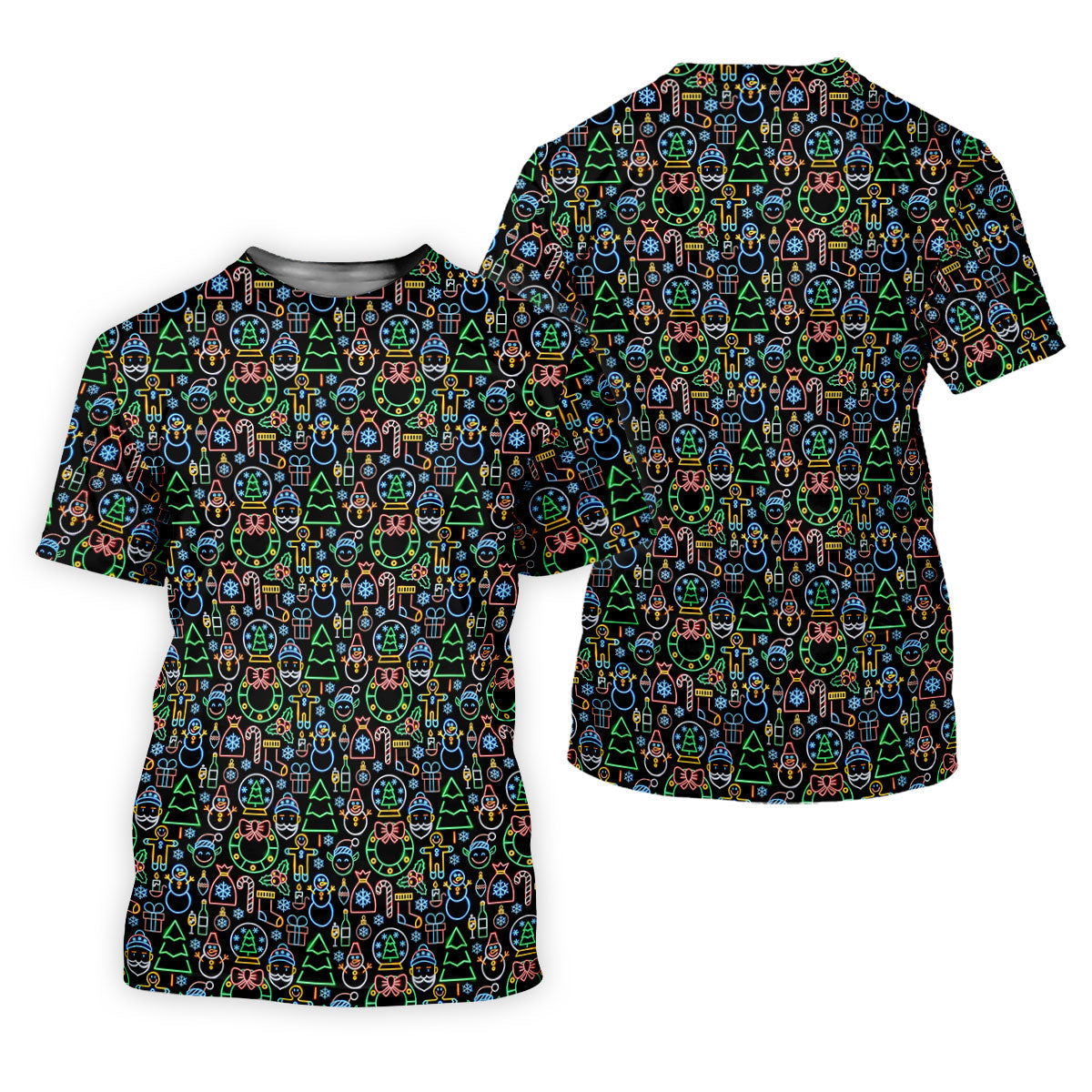 Neon Christmas Retro Style Women's Golf Tops, Christmas Golf Shirt, Ladies Golf Polos, Golf Gift For Ladies