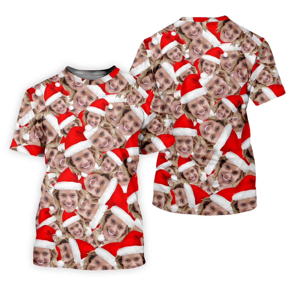 Funny Custom Face Christmas Golf Shirt, Women's Golf Shirts, Ladies Golf Polos, Christmas Golf Shirt