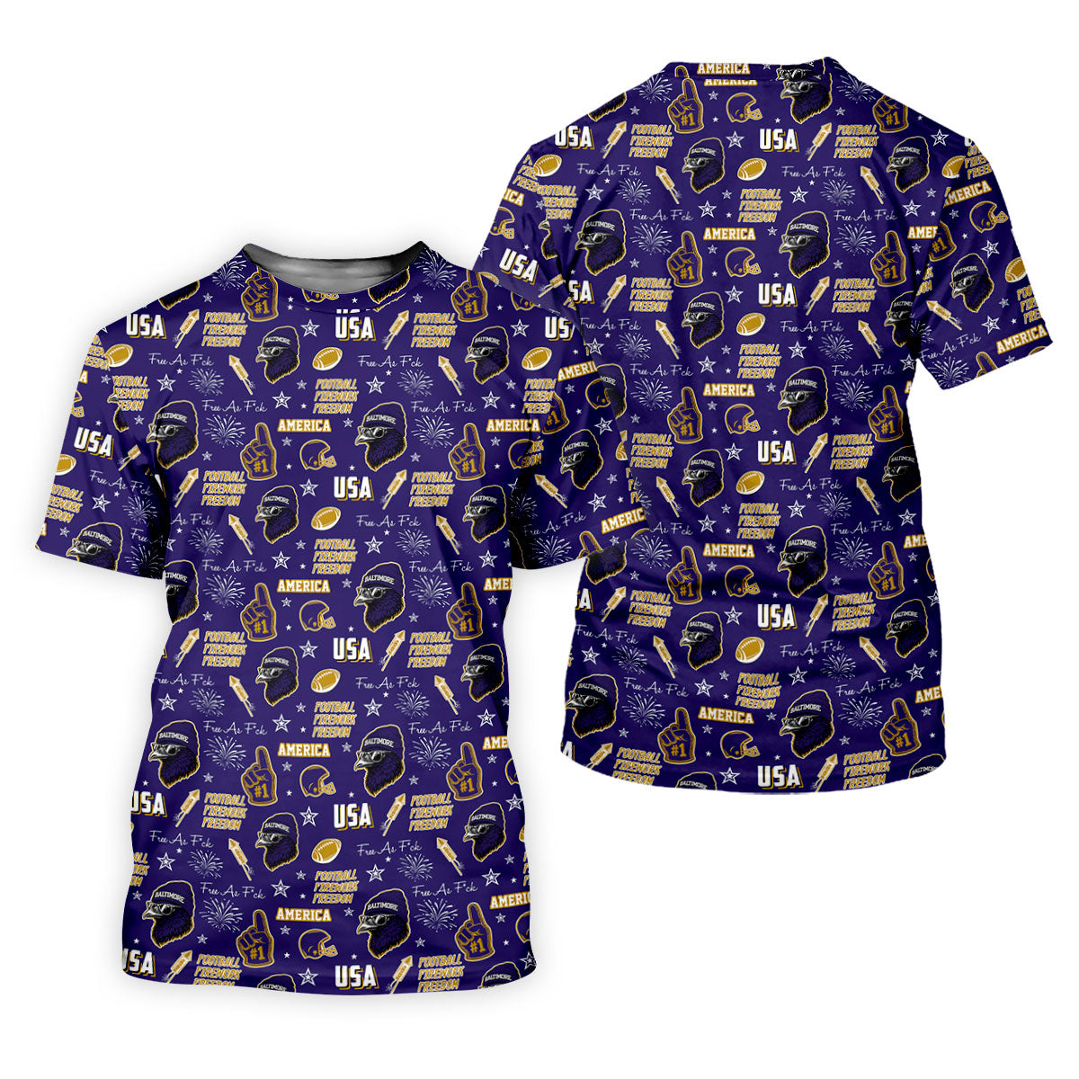 Purple Raven Metallic Gold With Purple Sport Polo, American Football League Gift Ideas For Football Fans