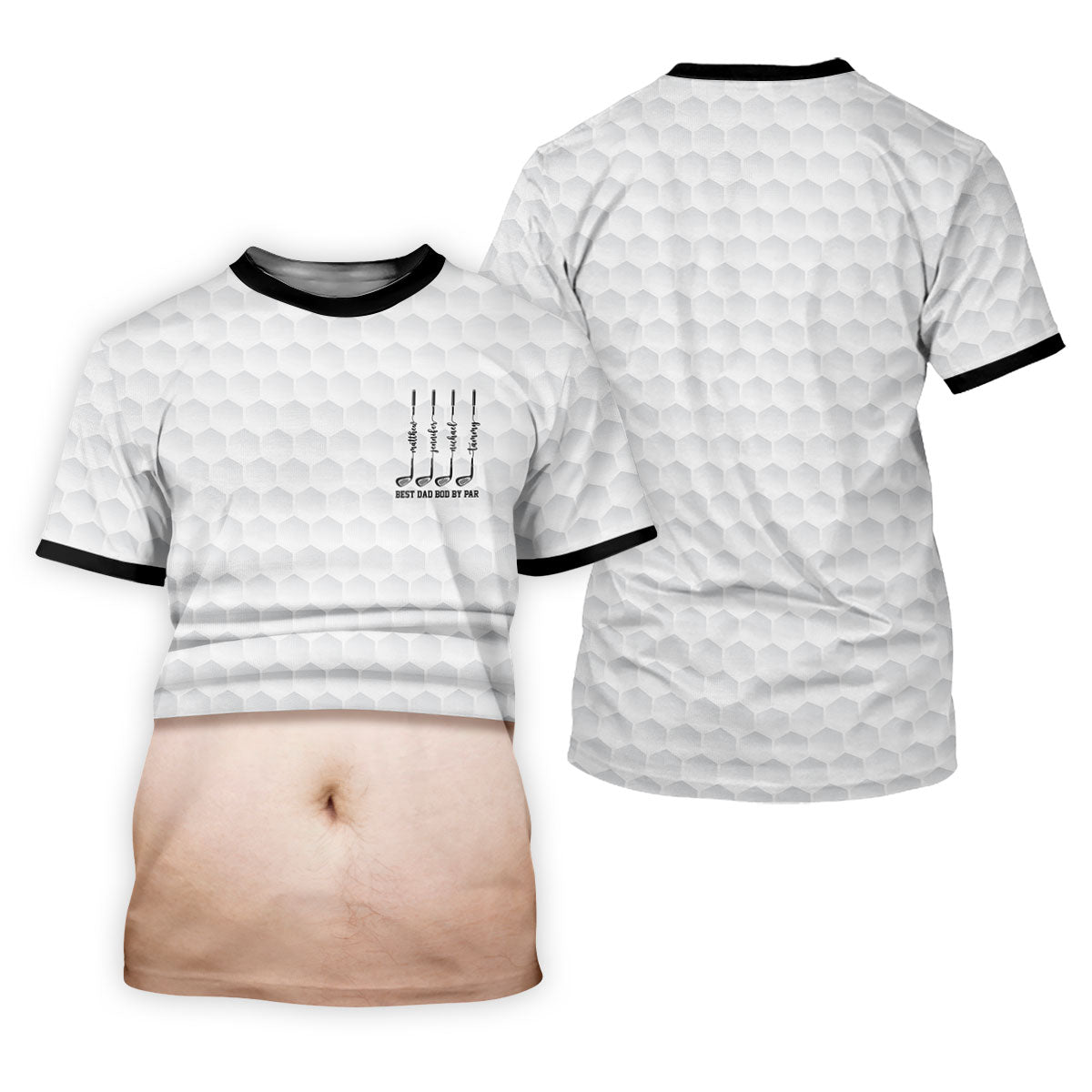 Best Dad Bod By Par White Men's Funny Golf Polo Shirtr's Day Golf Shirt, Golf Gift For Dad