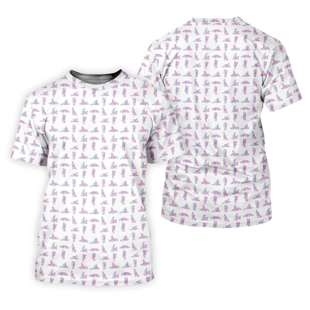Stick Figure Couple Naughty Position Women Golf Top, Fun Women's Golf Shirts, Ladies Golf Shirts