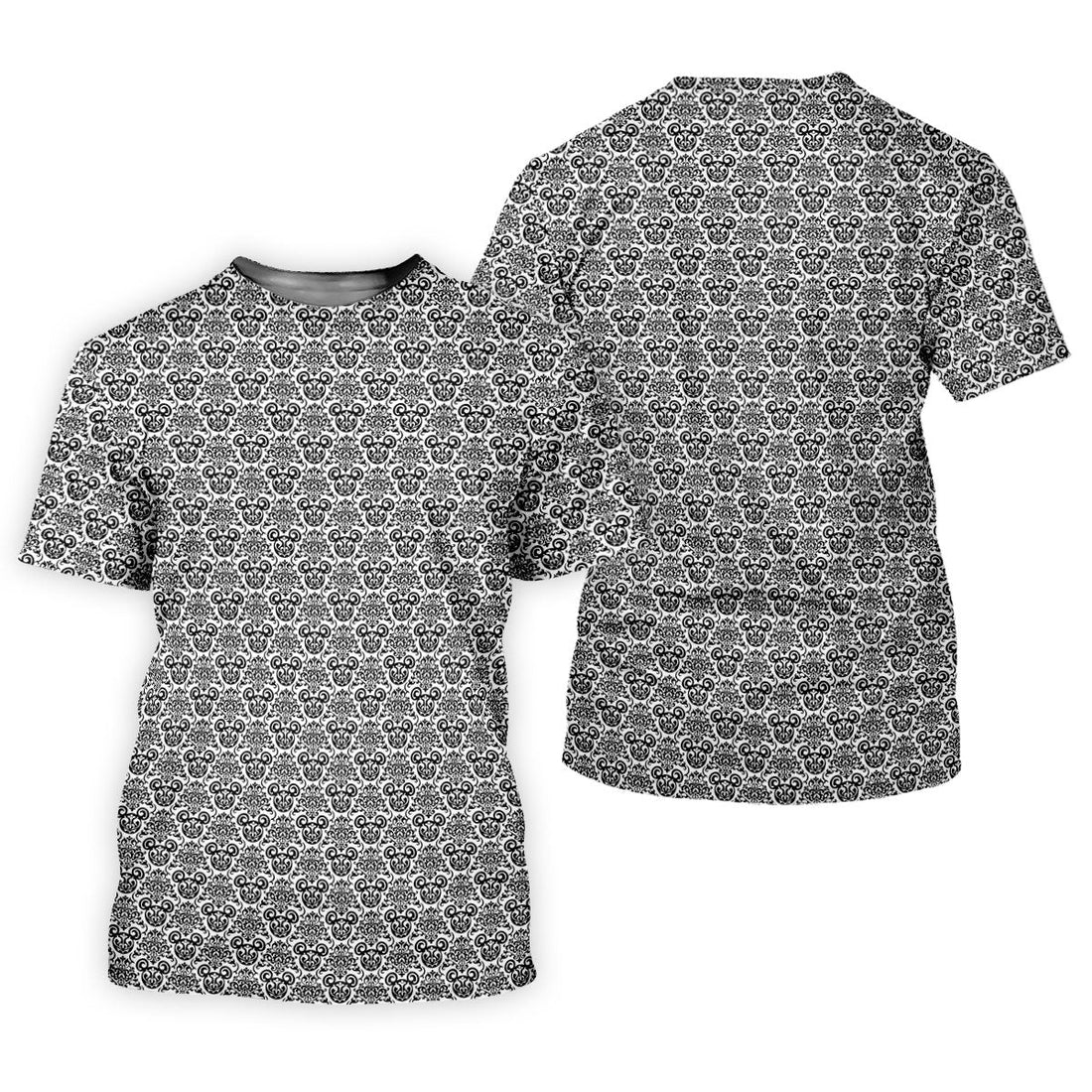 Vintage Monochrome Damask Golf Polo Shirt, Golf Polo For Women, Ladies Golf Top