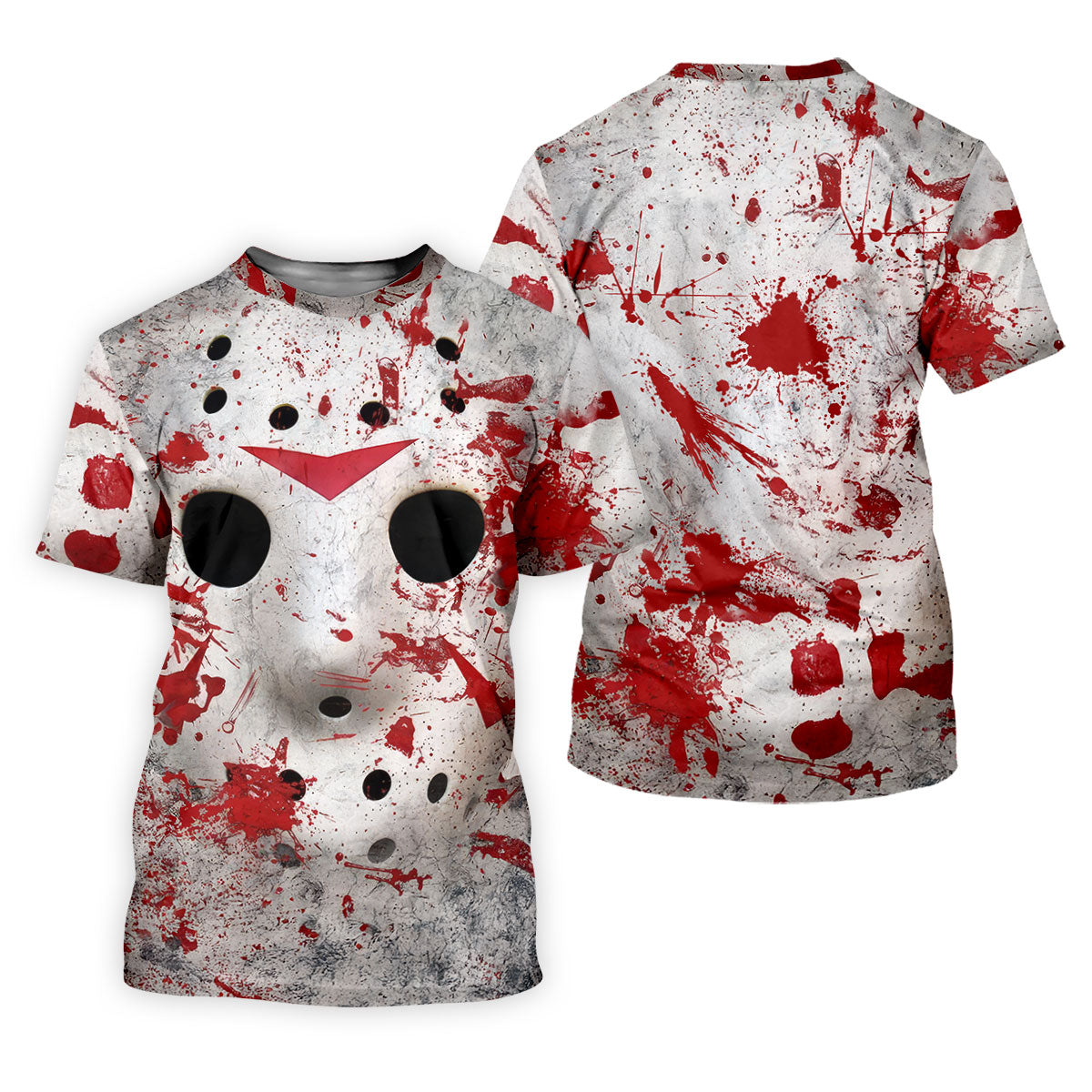 Creepy Mask Face Golf Tops For Men, Horror Character Cosplay Polo Shirtor Men, Halloween Golf Shirt
