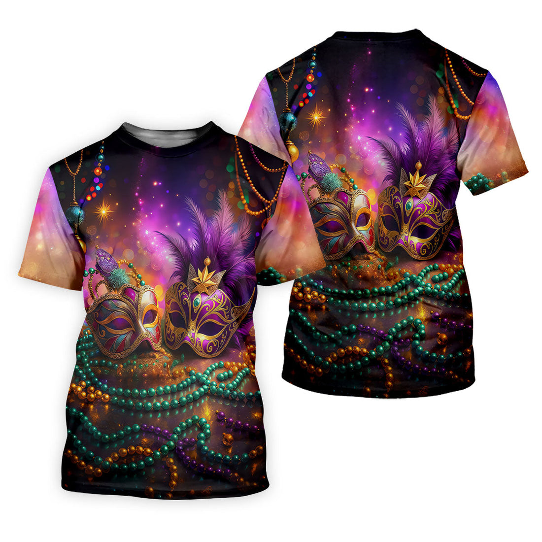 Carnival Mask Beads Chain Bokeh Effect Mardi Gras Golf Shirt, Women's Golf Tops, Ladies Golf Polos