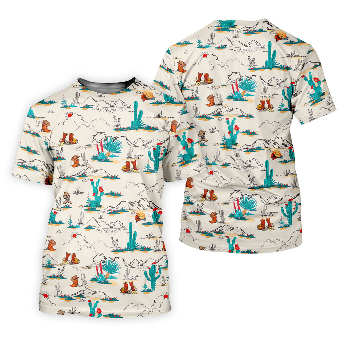Western Desert Cowboy Boots Pattern Golf Shirt, Women’s Golf Polo, Ladies Golf Tops