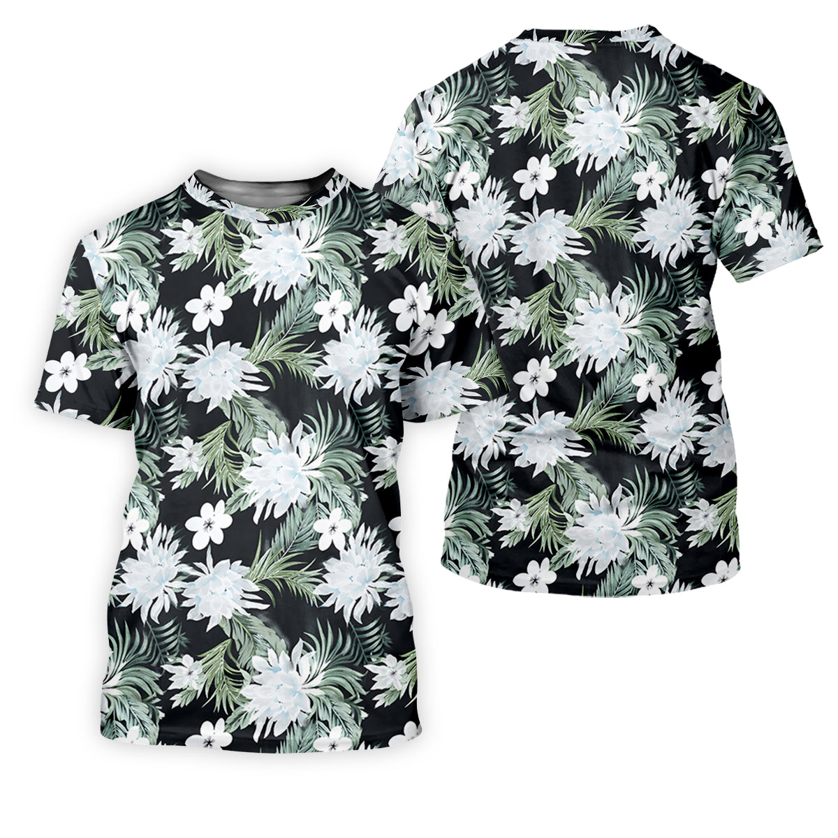 White Flower Tropical Hawaiian Vibe Women's Golf Shirts, Women's Golf Tops, Ladies Golf Shirts