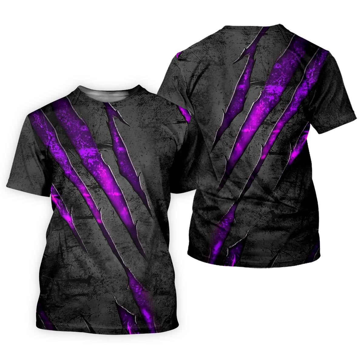 Purple Claw Marks Hawaiian Golf Shirt, Scratch Print Women's Golf Tops, Ladies Golf Shirts