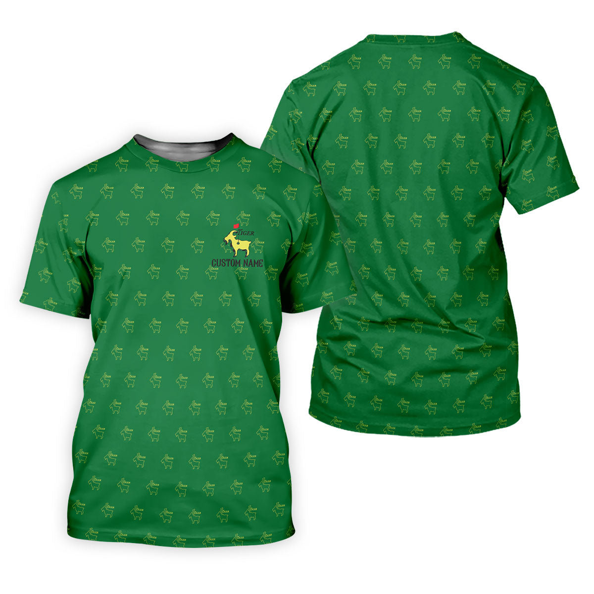 Tiger Woods Golf Tournament Goat Seamless Pattern Performance Golf Shirt, Women Golf Top