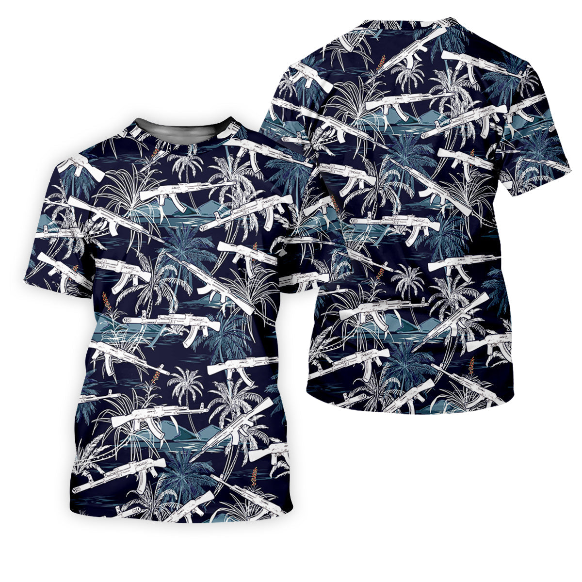 Dark Blue Color Army Theme Hawaiian Golf Polo, Golf Shirts For Men, Polo ShirtFor Men