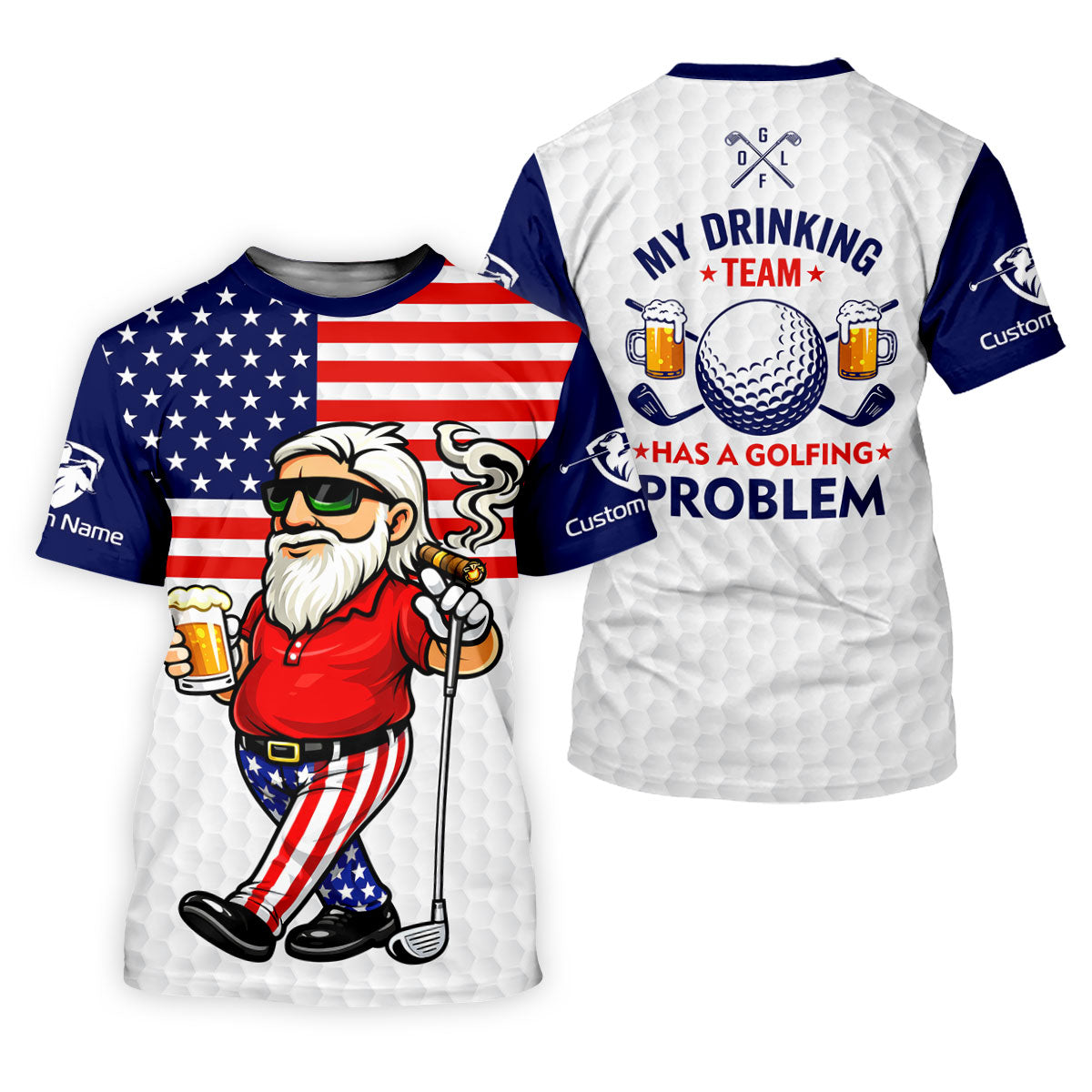 My Drinking Team Has A Golfing Problem Patriotic Man Golf And Beer 250 Years 4th Of July Golf Shirt For Women