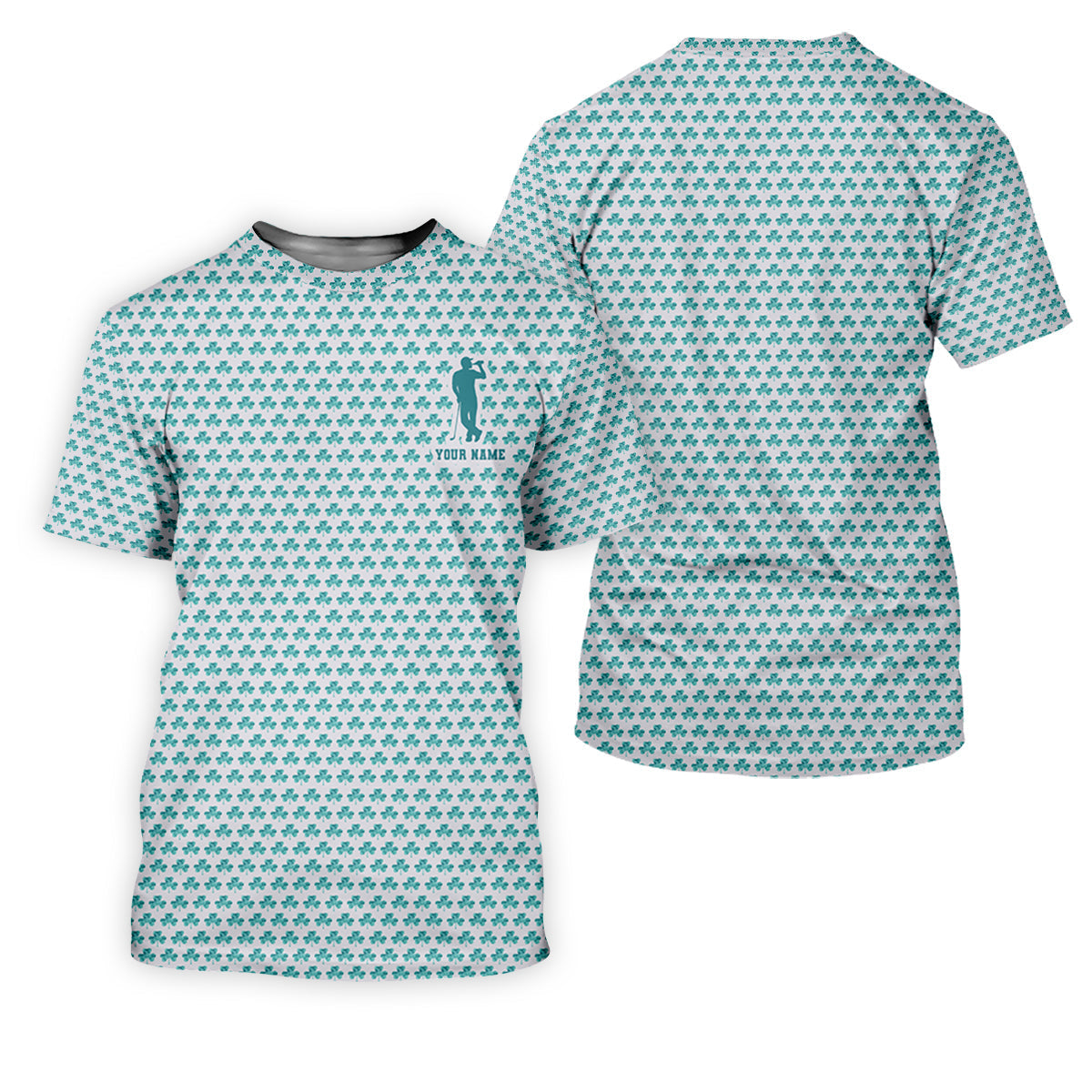 St Patrick's Day Shamrock Golf And Beer Blue And White Golf Shirt, Polo ShirtFor Men, Golf Shirts For Men
