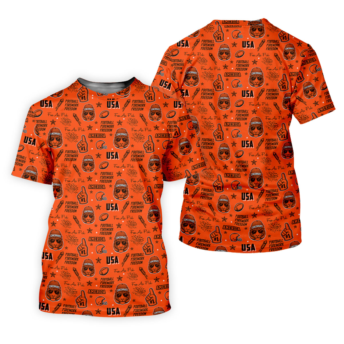 Bengal Tiger Head Orange And Black Sport Polo, American Football League Gift Ideas For Football Fans