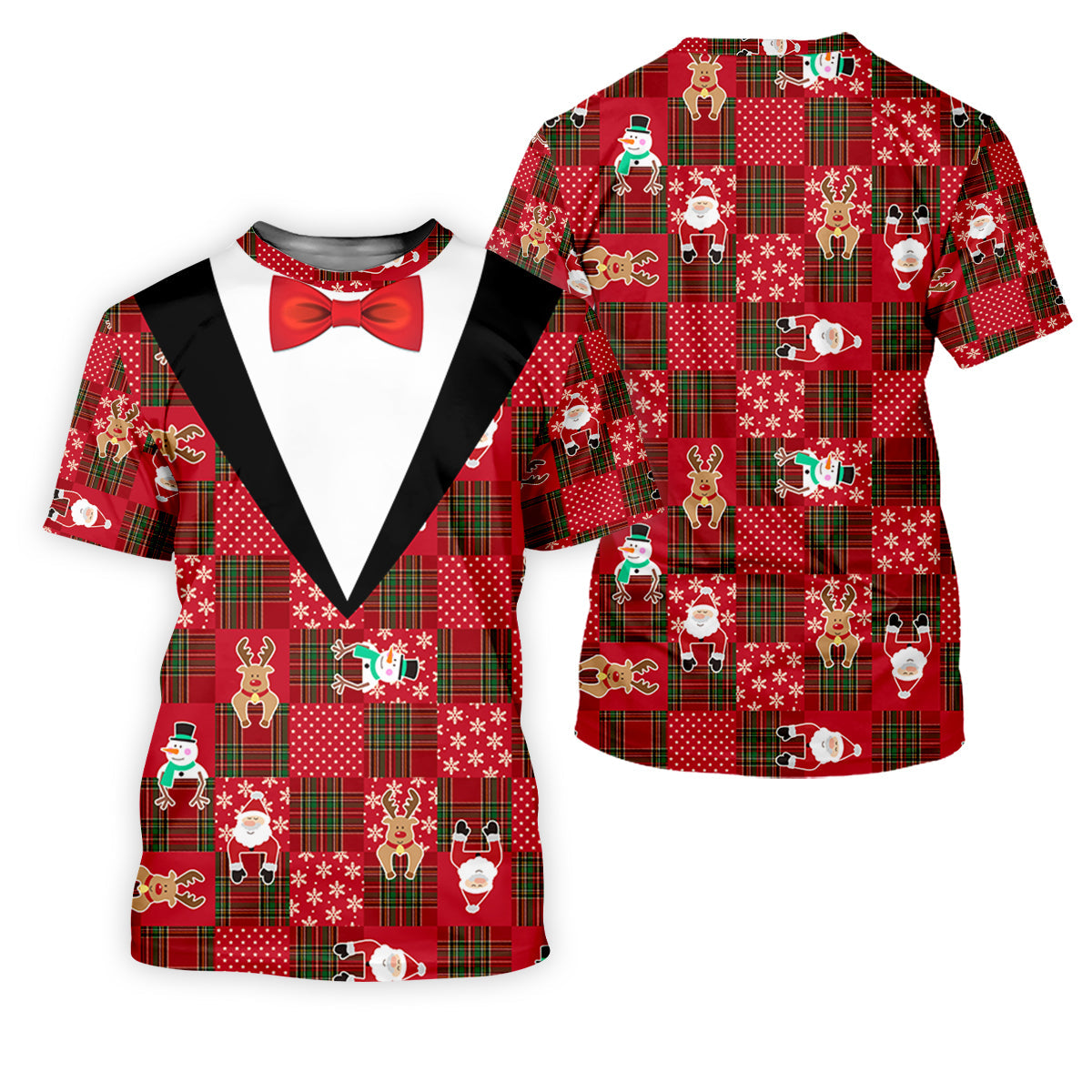 Red Plaid Funny Holiday Vintage Print Women Golf Top, Christmas Golf Shirt, Ladies Golf Tops