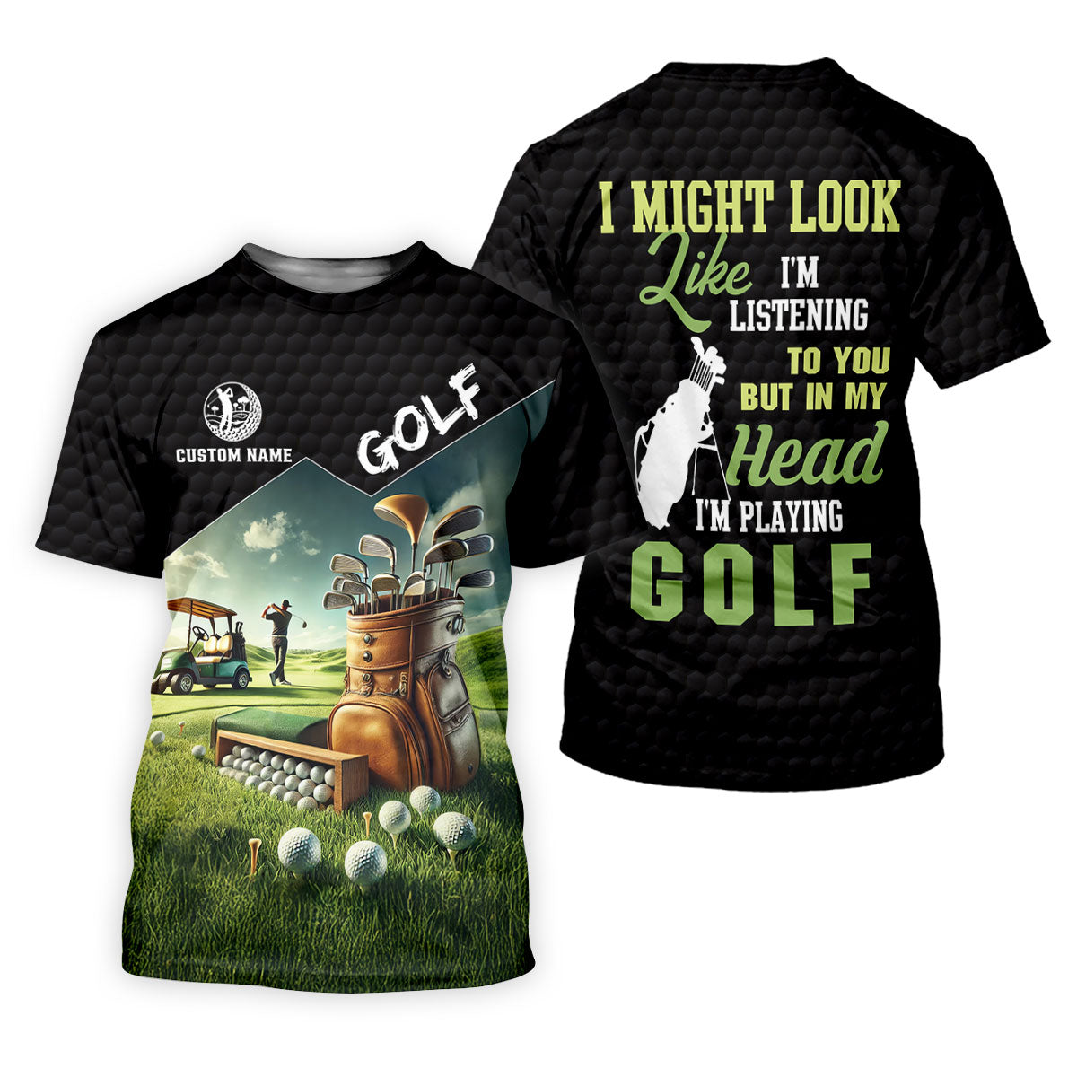 In My Head I'm Playing Golf Funny Golf Shirt, Custom Golf Shirts, Golf Shirts For Men