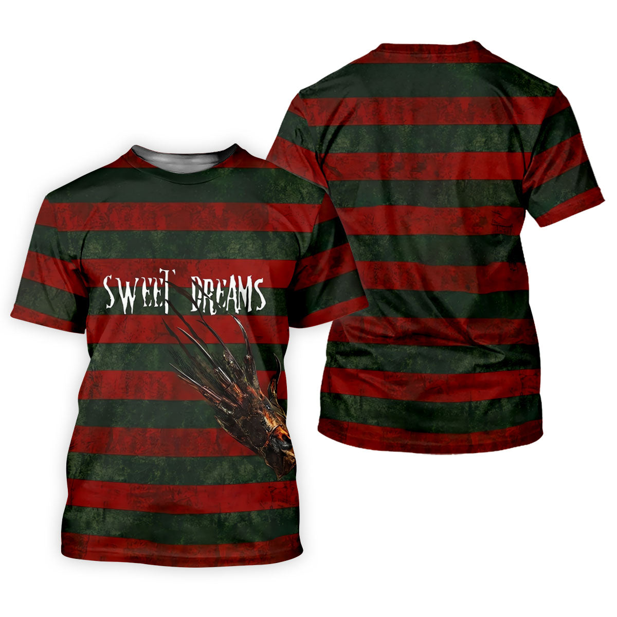 Sweet Dreams Horror Striped Golf Polo Shirt, Women’s Golf Polo, Printed Golf Shirt