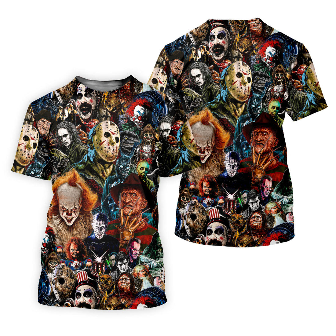Classic Horror Character Icons Collage Golf Polo Shirt, Women's Golf Polo, Ladies Golf Shirts
