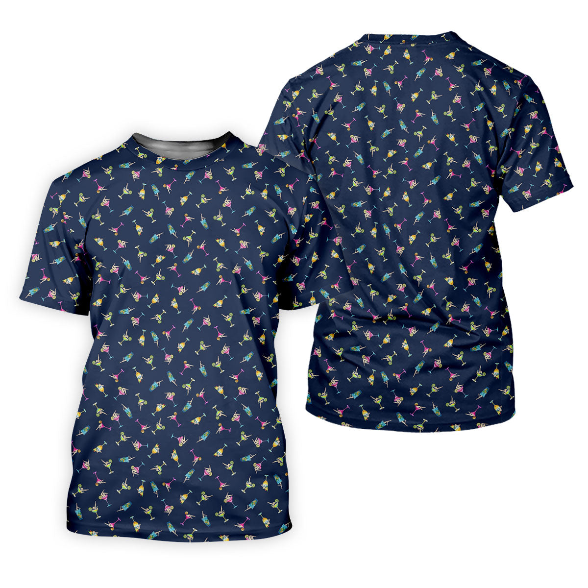Tropical Cocktail Pinup Pattern Golf Shirt, Women’s Golf Apparel, Golf Polo For Women