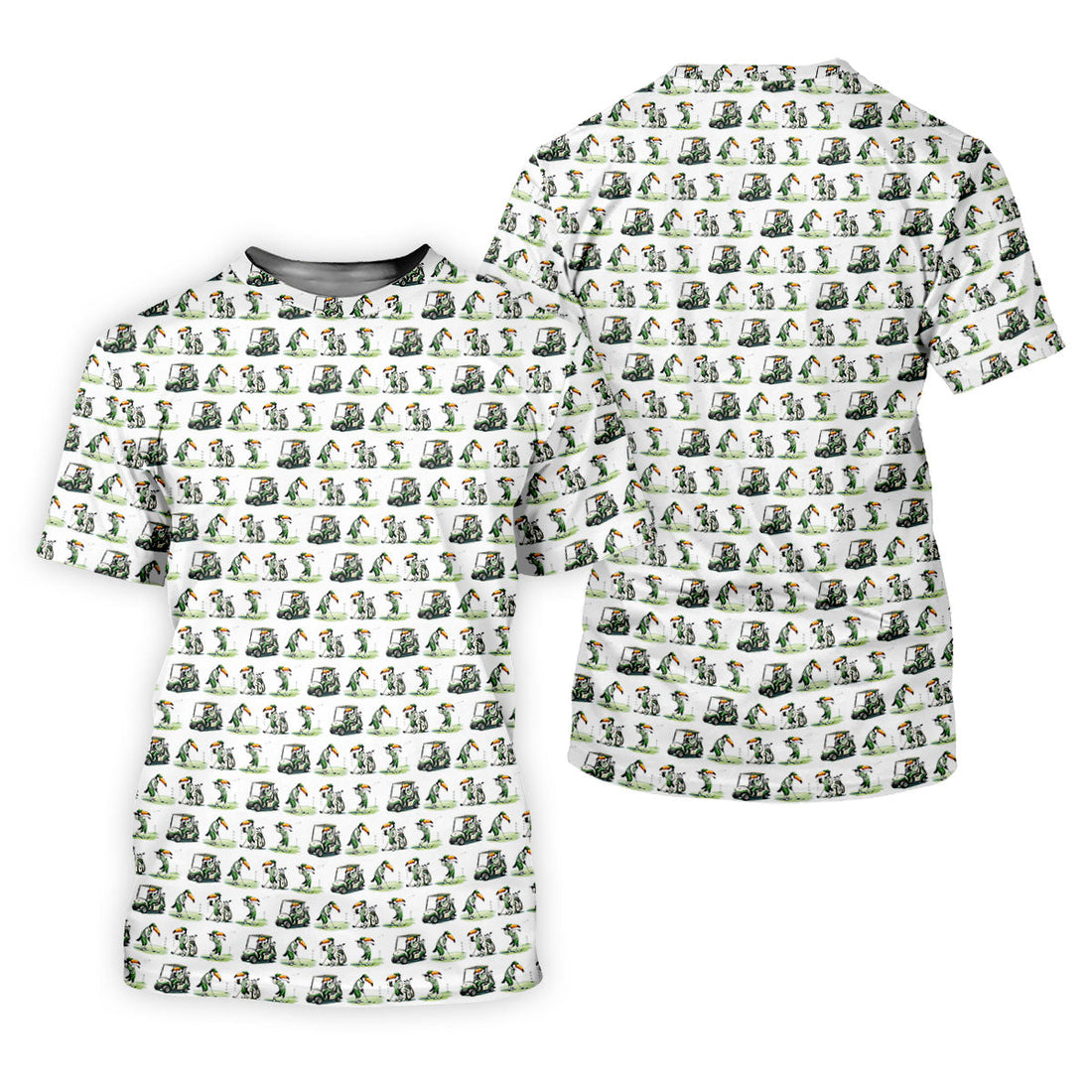 Funny Toucan Golf Pose White And Green Golf Tops For Men, Polo ShirtFor Men, Golf Shirts For Men