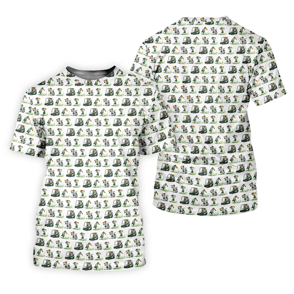 Funny Toucan Golf Pose White And Green Golf Tops For Men, Polo ShirtFor Men, Golf Shirts For Men