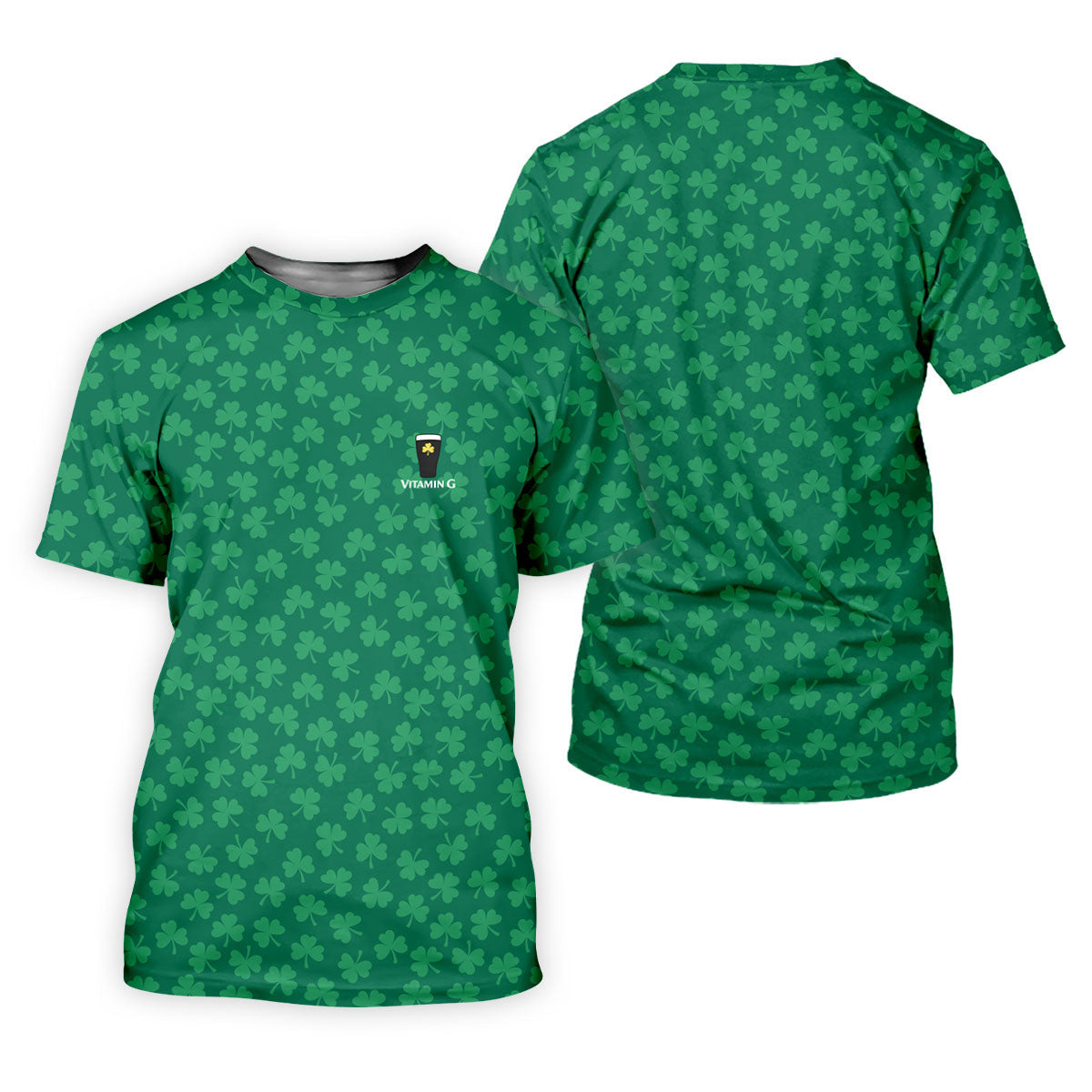 Vitamin G Shamrock Pattern Golf And Beer Green Golf Shirt, St Patrick's Day Golf Shirt, Polo ShirtFor Men