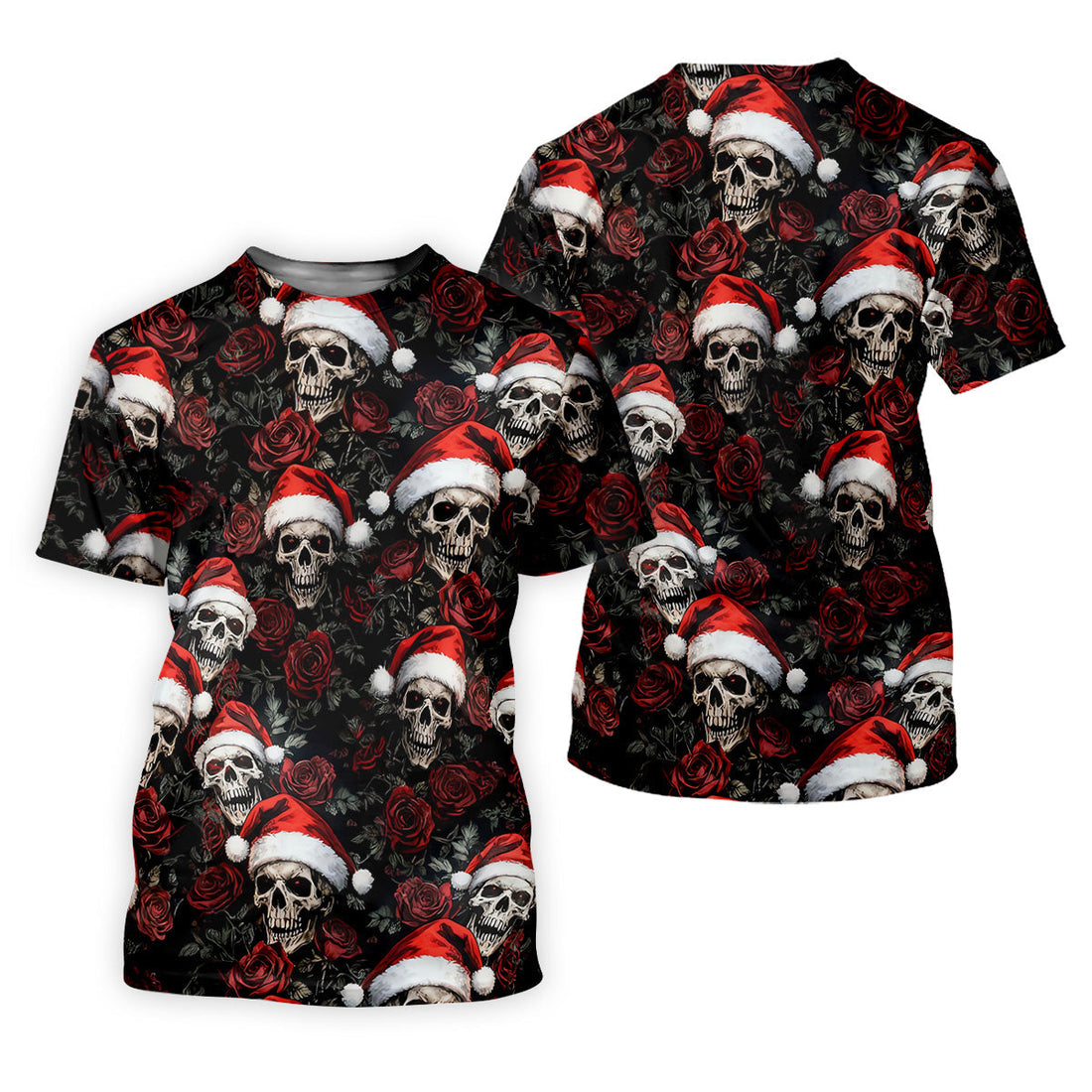 Vintage Skull And Roses Christmas Golf Shirt, Cool Golf Outfit, Polo Shirtor Men, Golf Shirts For Men