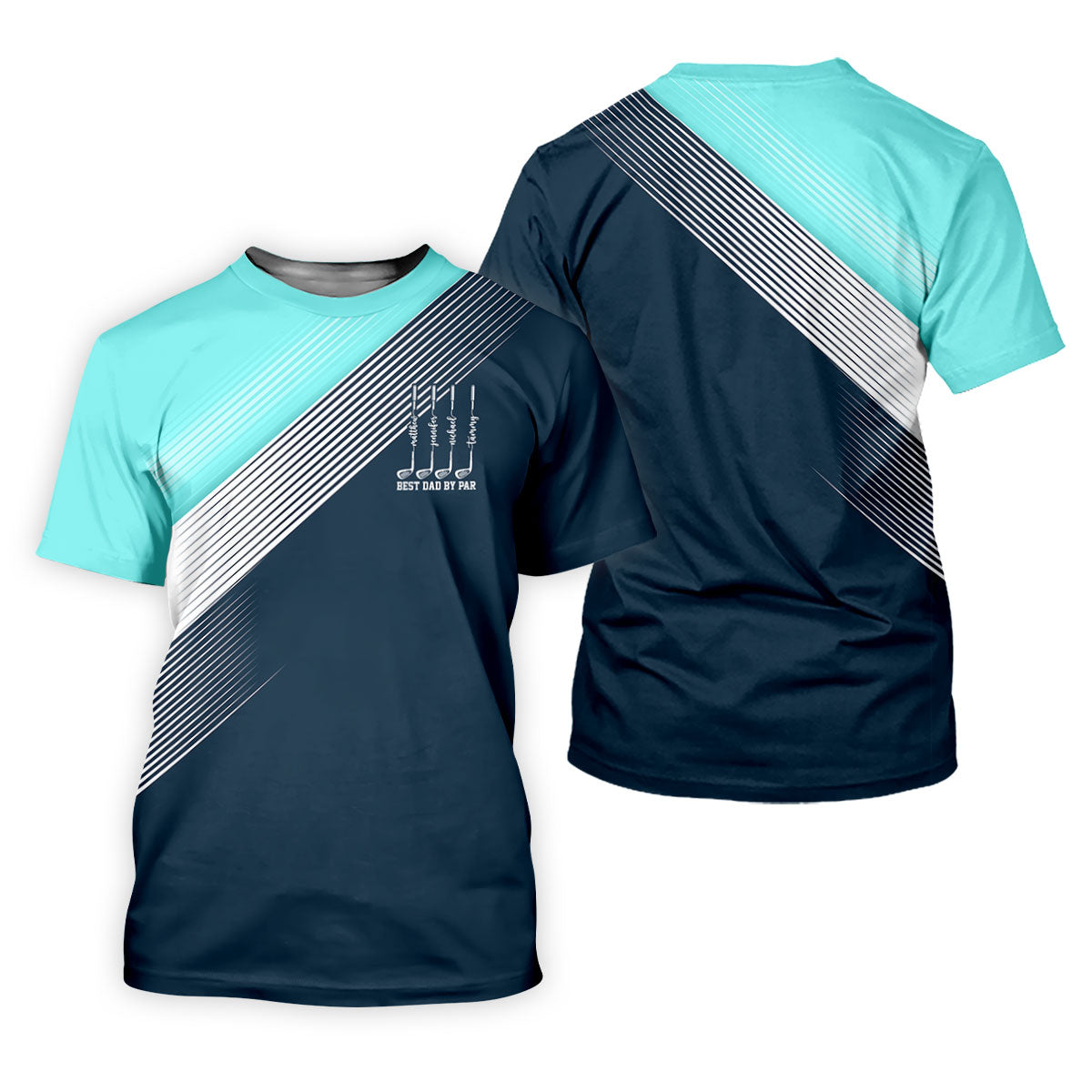 Best Dad By Par Diagonal Striped Father's Day Golf Shirt, Golf Gift For Dad, Polo Shirtor Men