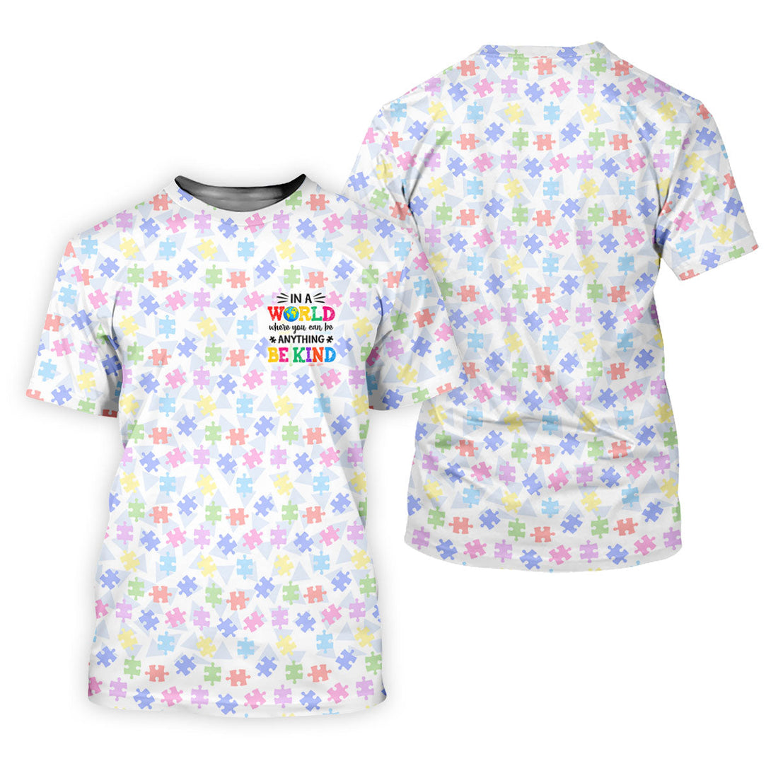 In A World Where You Can Be Anything Be Kind Autism Puzzle Women Golf Top, Ladies Golf Shirts