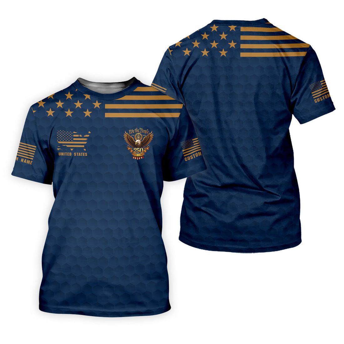 Navy Veteran We The People 250 Years Of Free 4th Of July Golf Shirt, Golf Shirts For Men