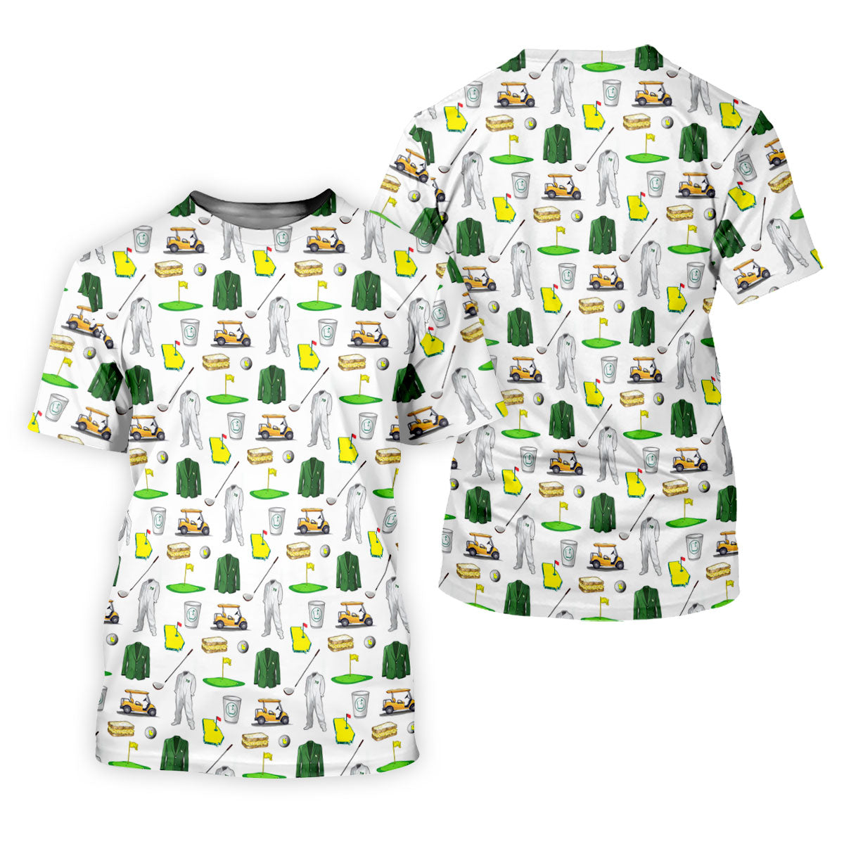 Golf Tournament Augusta Golf Seamless Pattern Performance Golf Shirt, Golf Tops For Men, Golf Shirts For Men