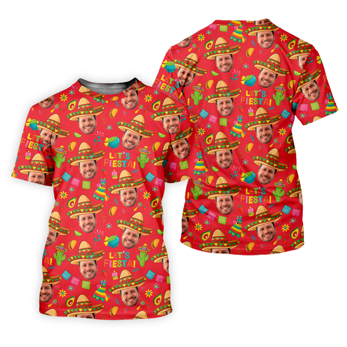 Let's Fiesta Cinco De Mayo Celebration Fiesta Themed Custom Face Red Golf Shirt For Women