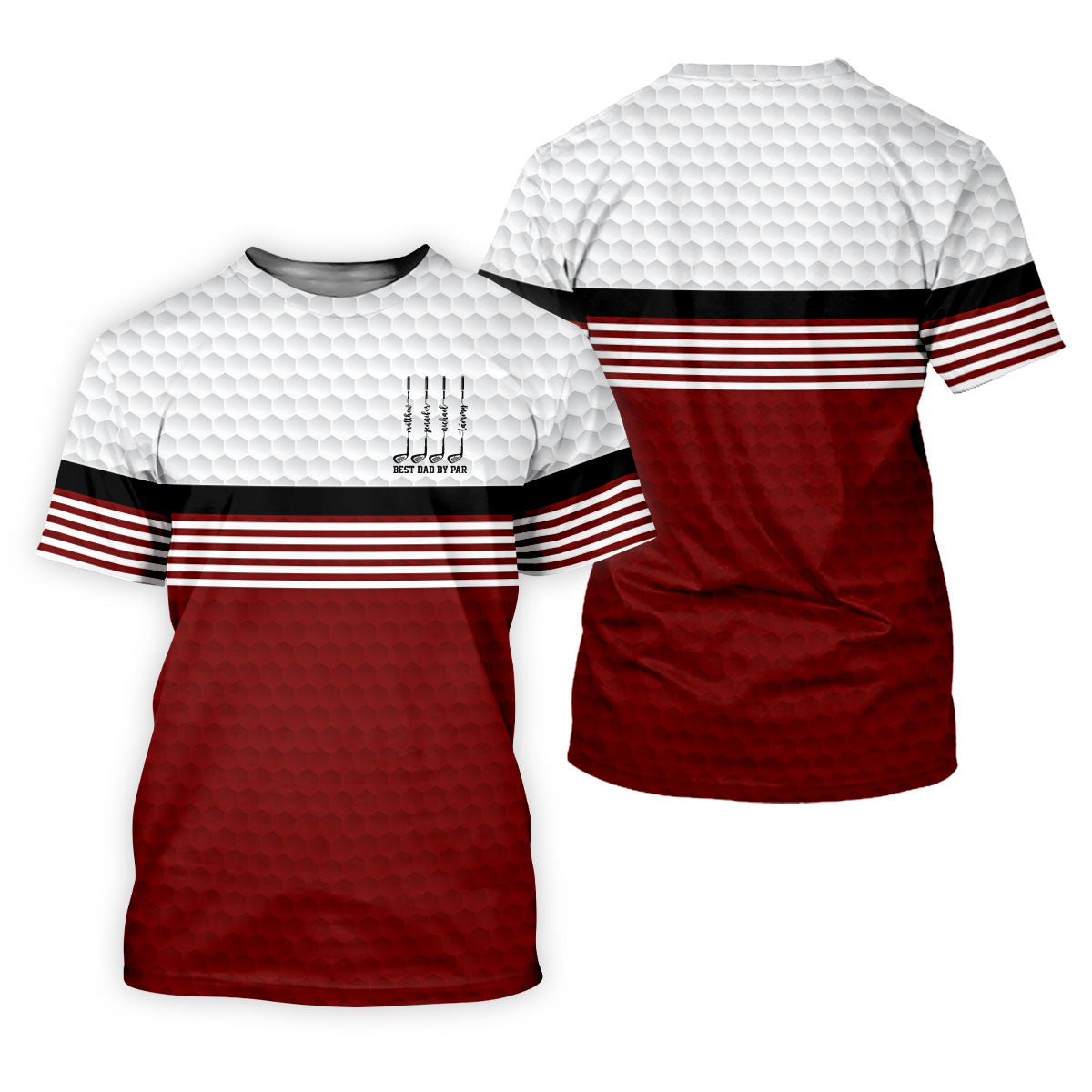 Best Dad By Par Golf Ball Pattern Father's Day Golf Shirt, Golf Gift For Dad, Polo Shirtor Men