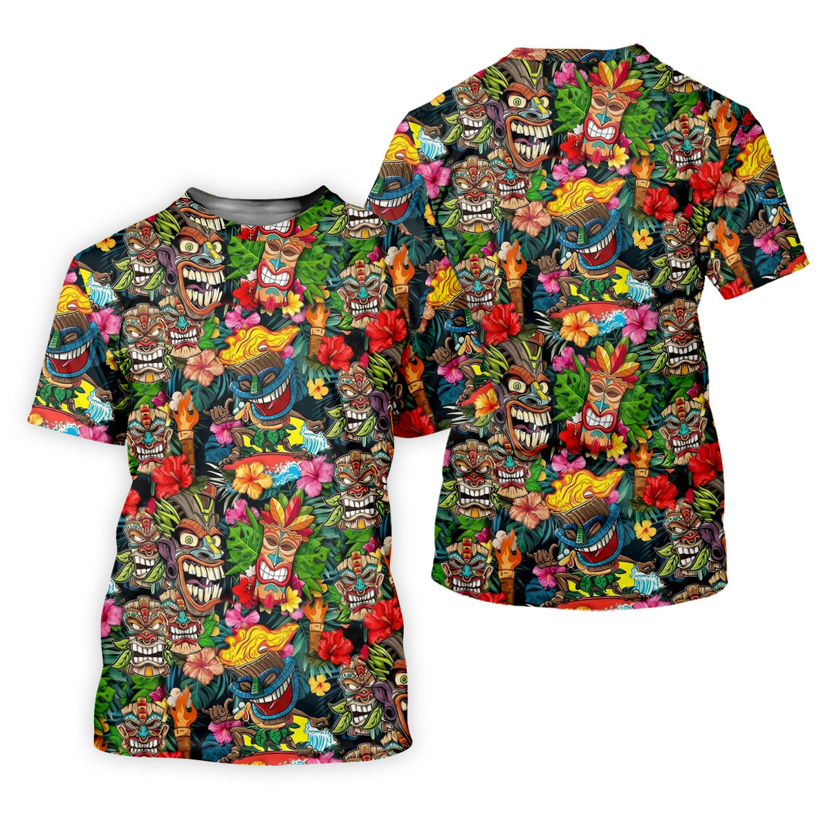 Hawaiian Tiki Tropical Floral Women's Golf Tops, Ladies Golf Shirts, Ladies Golf Polos