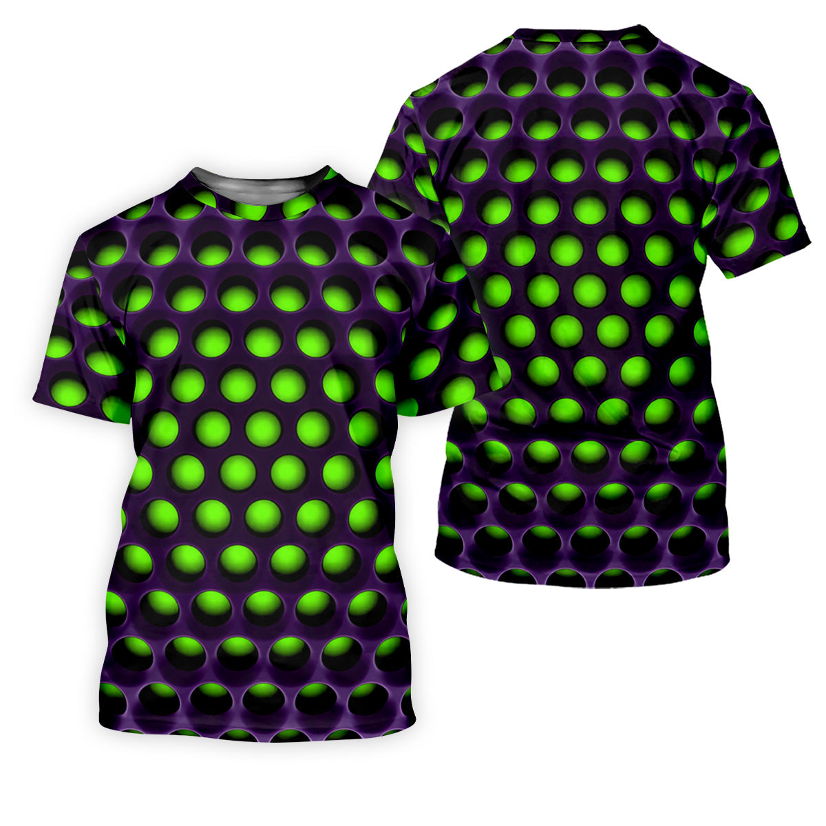 3D Effect Circular Pattern Green Golf Shirt, Cool Golf Outfit, Women Golf Top, Ladies Golf Shirts