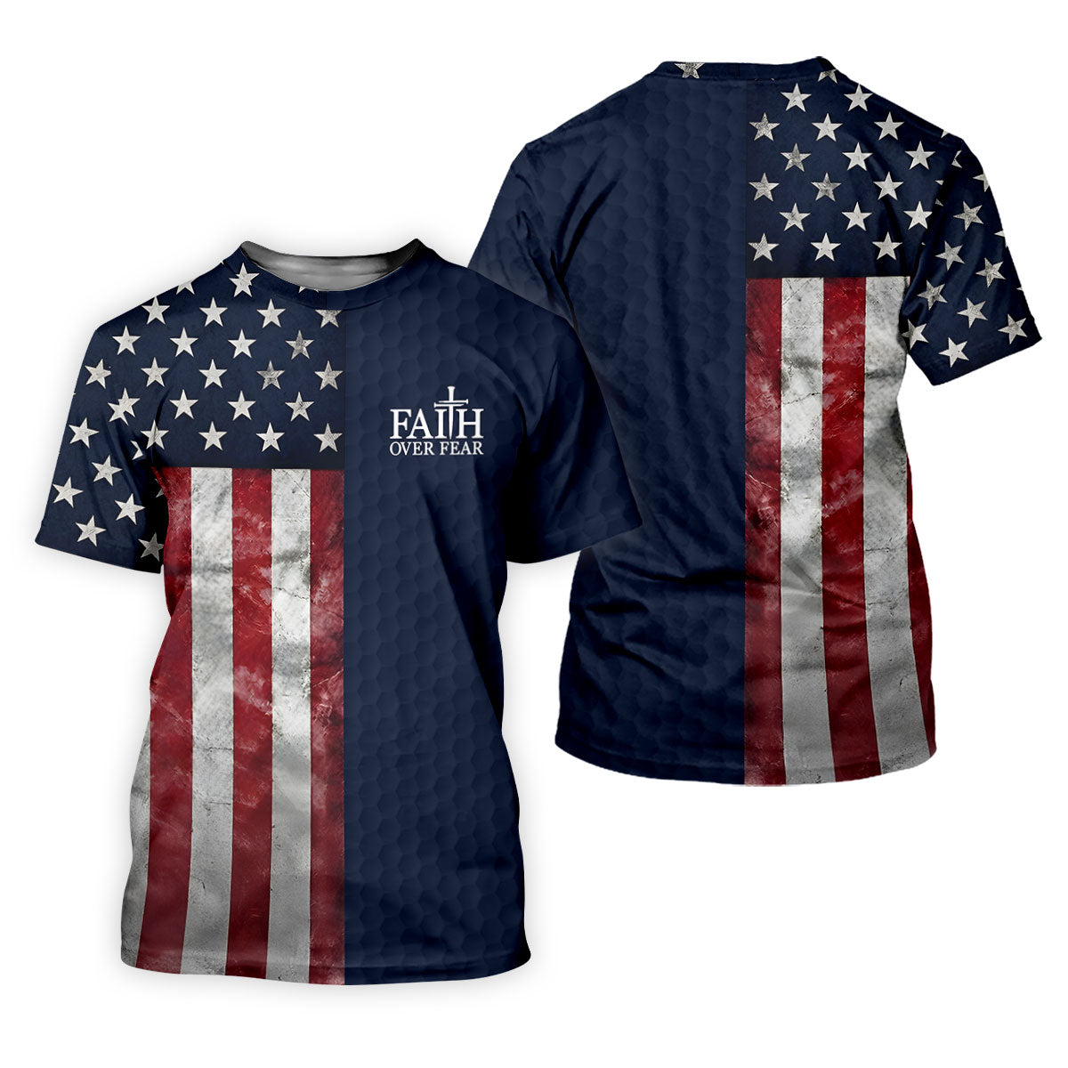 Faith Over Fear Patriotic Golf Shirt, 4th Of July Golf Shirt, 250 Celebration Golf Shirts For Men