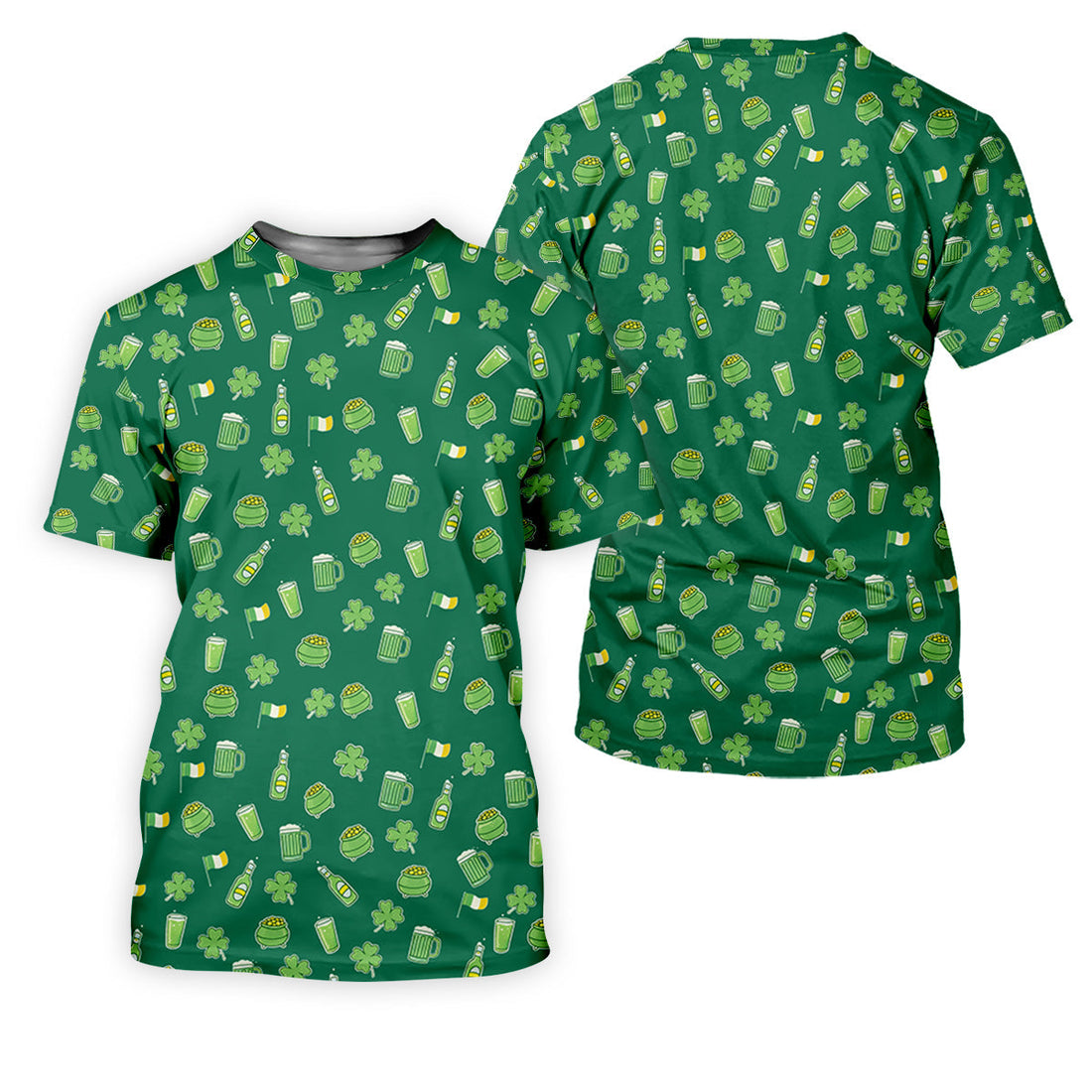 St Patrick's Day Beer Four Leaf Clovers Gold Pots Green Golf Shirt, Polo ShirtFor Men, Golf Shirts For Men