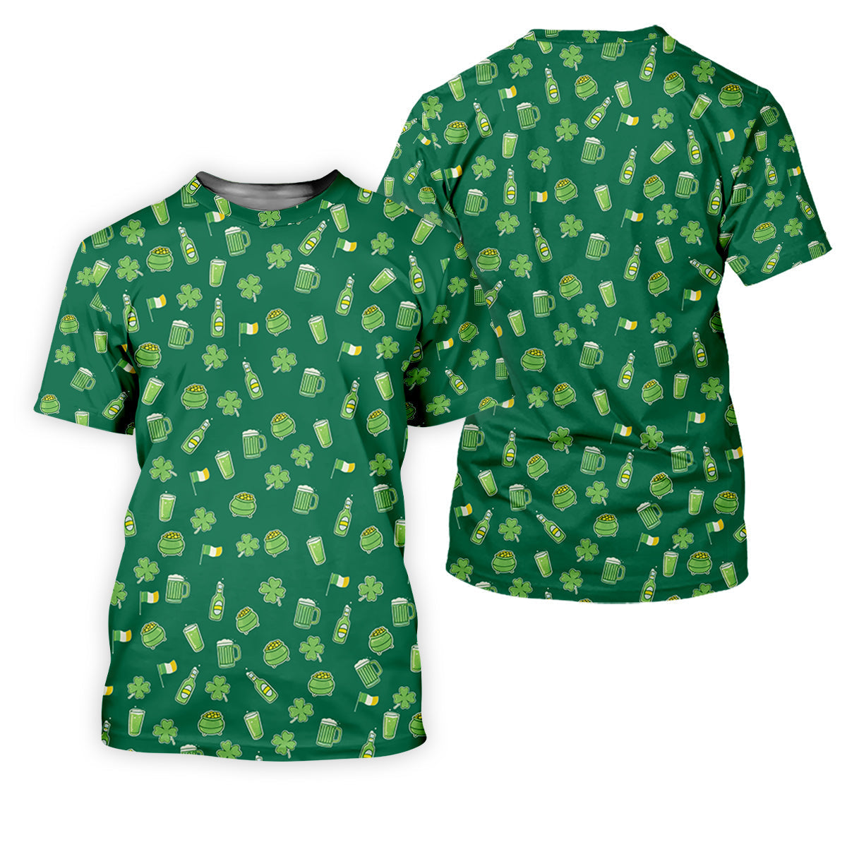 St Patrick's Day Beer Four Leaf Clovers Gold Pots Green Golf Shirt, Polo ShirtFor Men, Golf Shirts For Men