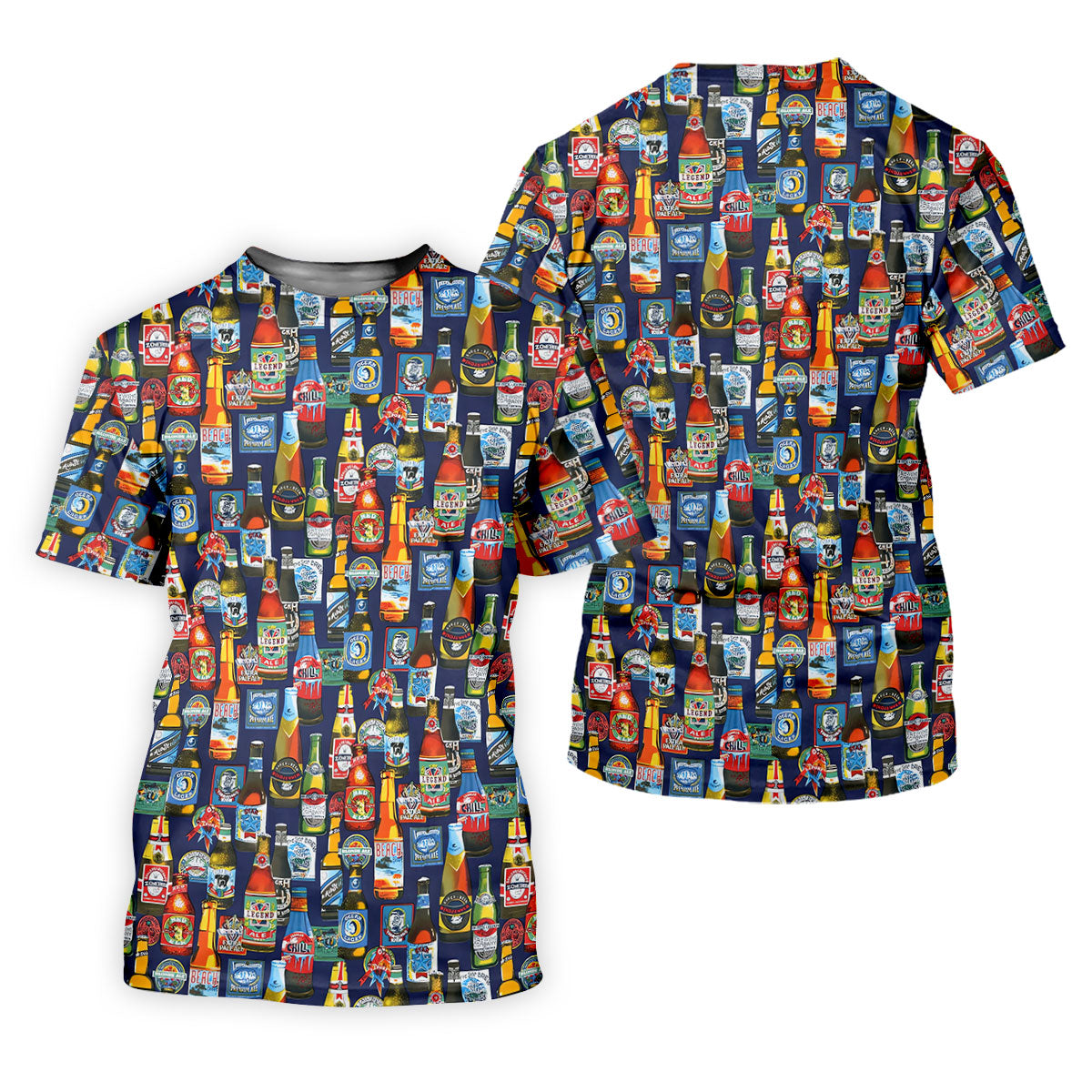 Beer Bottle Labels Navy Golf Shirt, Fun Women's Golf Shirts, Women's Golf Tops, Ladies Golf Shirt