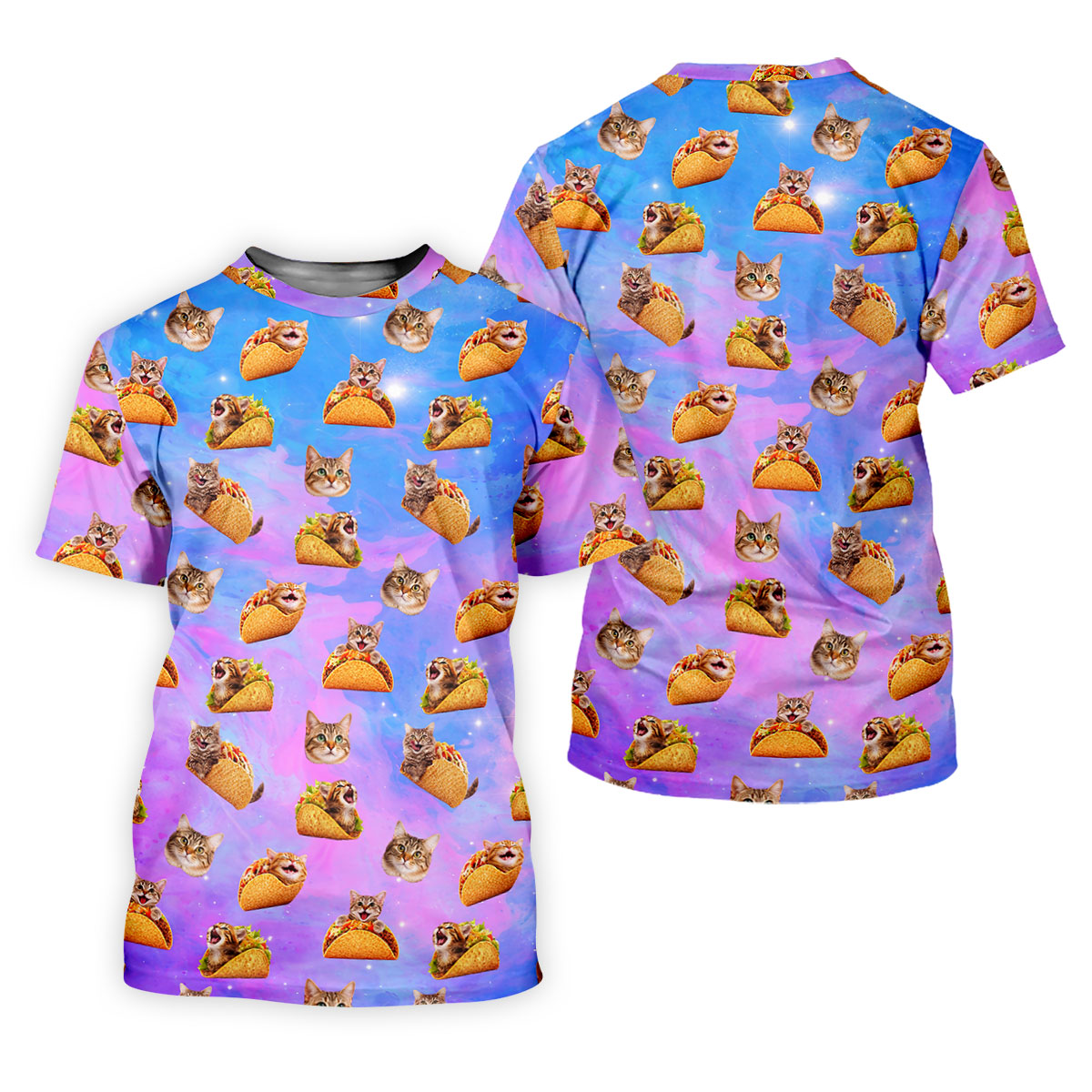 Funny Taco Cat Galaxy Pattern Golf Shirt, Women’s Golf Apparel, Ladies Golf Shirt