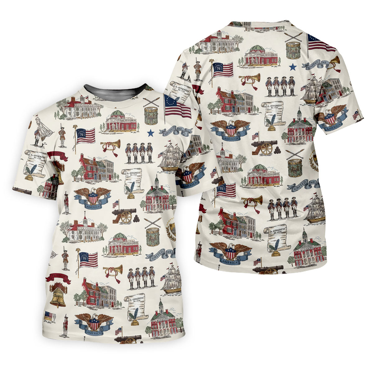 USA America Eagle Liberty Bell Flag 4th Of July Golf Shirt Patriotic Golf Shirt, Golf Shirts For Men