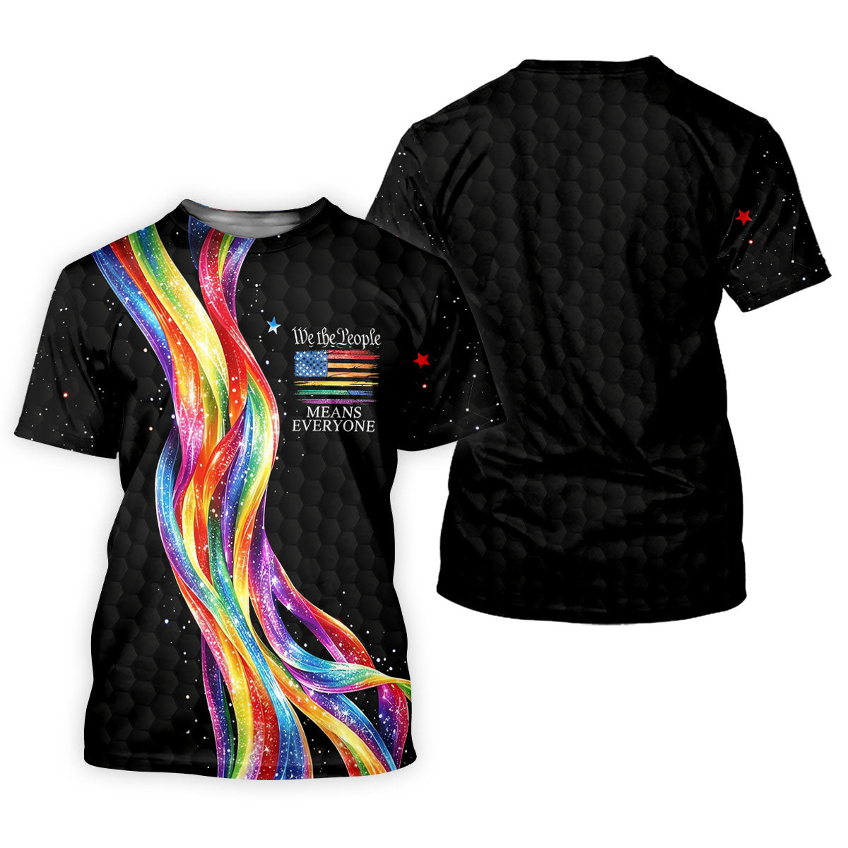 We The People Means Everyone LGBT Rainbow Golf Tops For Men, Pride Month Celebrate Golf Shirts For Men