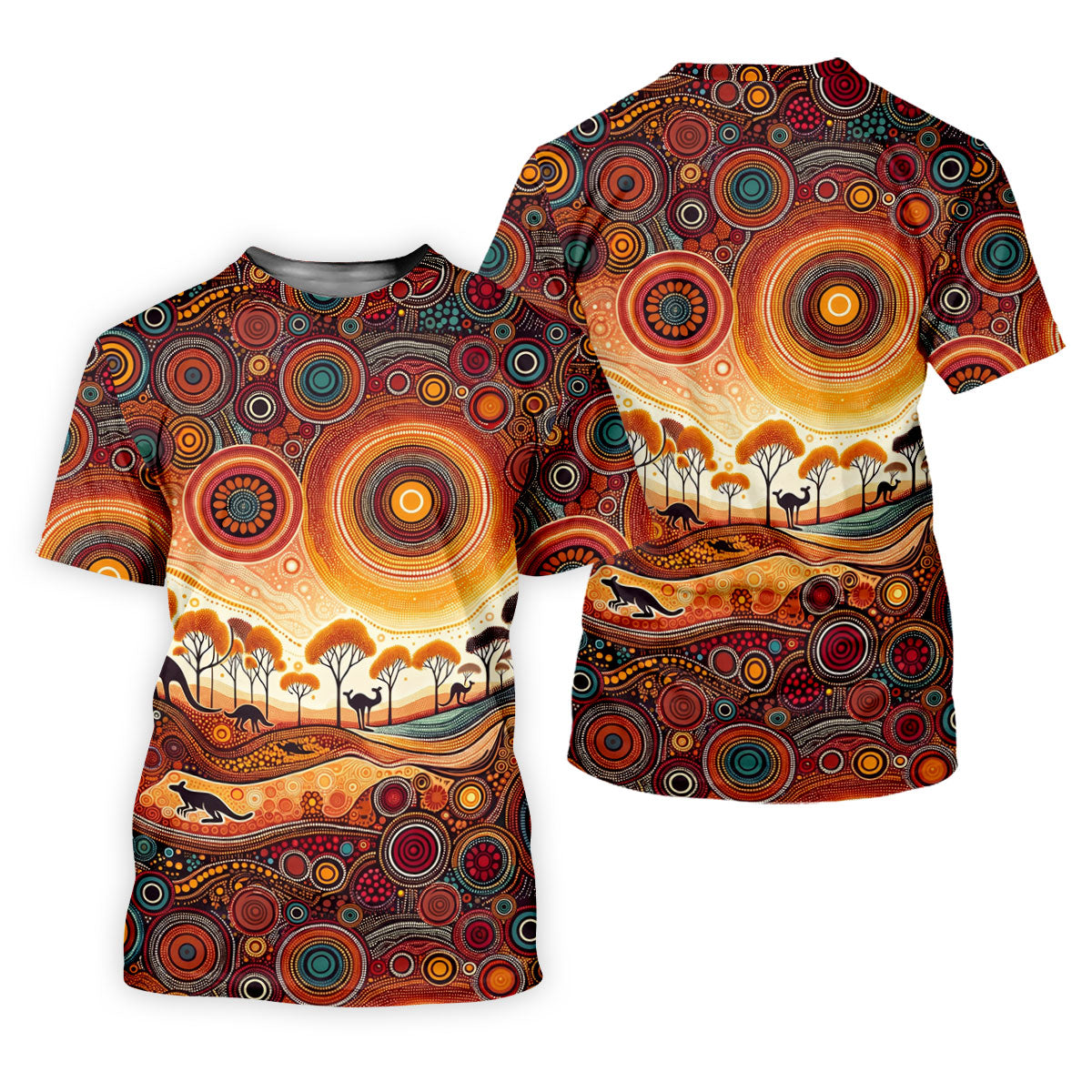 Australian Aboriginal Colourful Art Golf Tops For Men, Australia Kangaroo Polo Shirtor Men