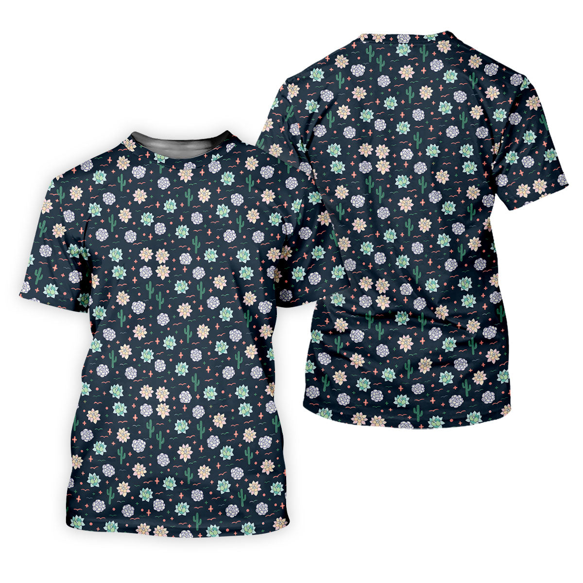 Boho Succulent And Cactus Hawaiian Golf Shirt, Golf Polo For Women, Printed Golf Shirt