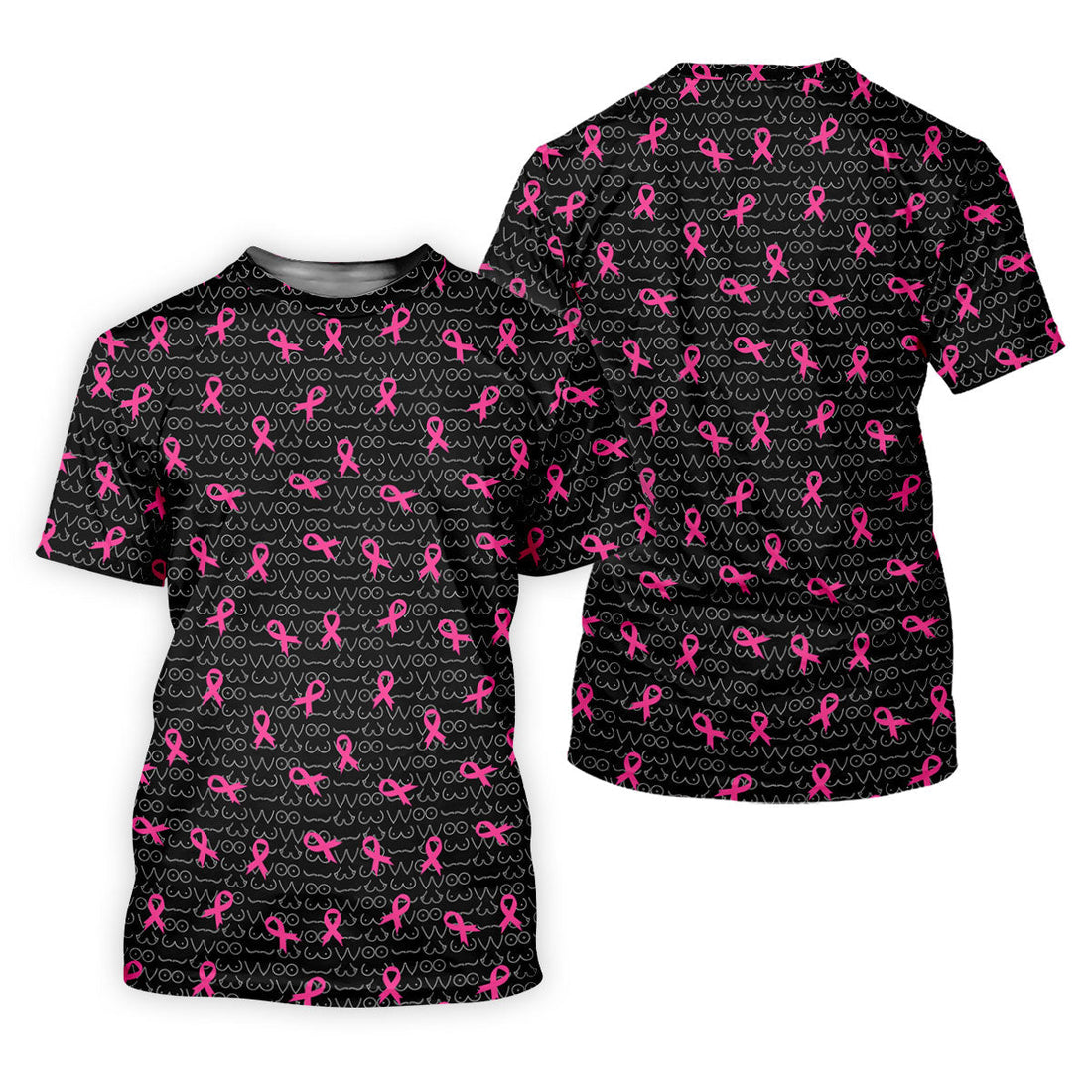 Black Golf Polo With Pink Ribbon, Women's Golf Polo ShirtBreast Cancer Awareness Shirt, Funny Golf Shirt